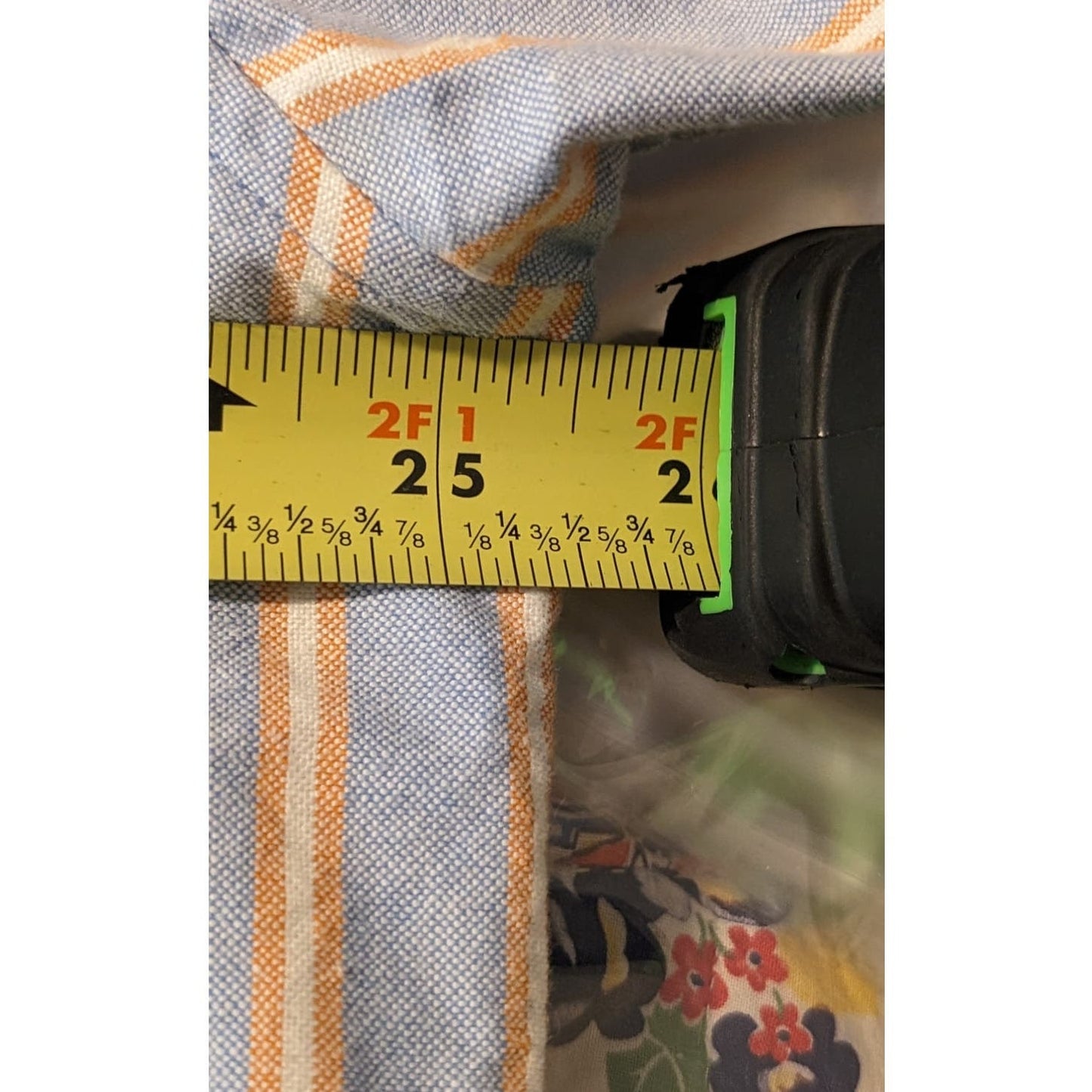 Vintage U.S. Expedition Blue/Orange Stripe Cotton Button Up Shirt Mens Sz XL