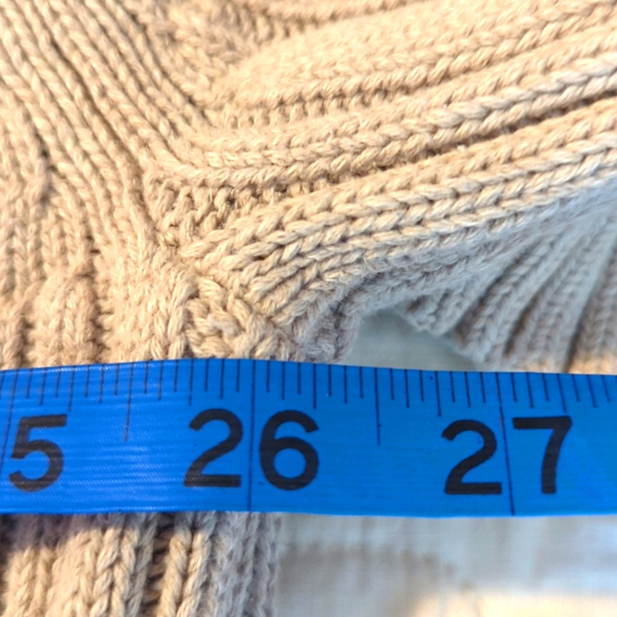 ALEX STEVENS Mens XL Ecru Wide Ribbed Heavy Cotton 1/4 Zip Pullover Sweater
