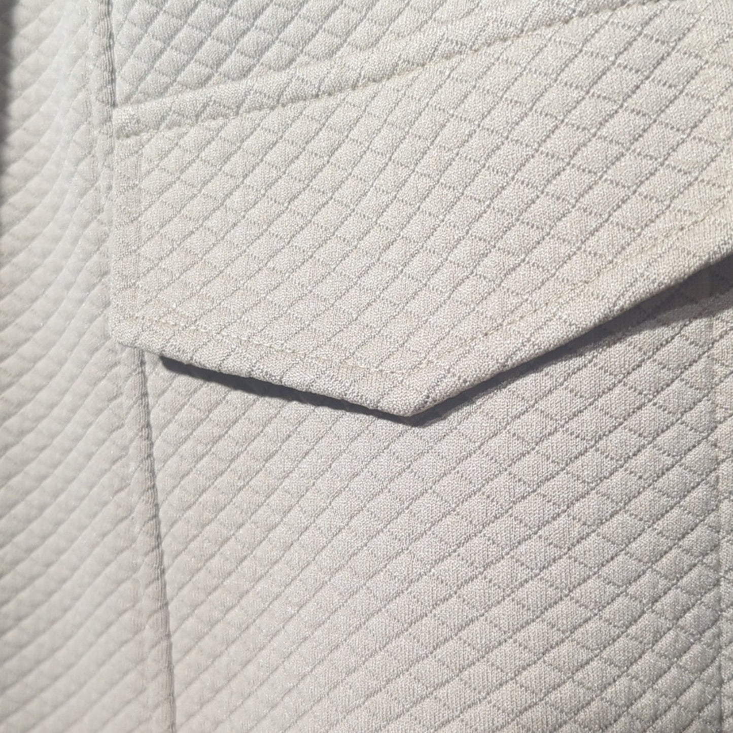 Vtg Talbots Tan Quilted Faux Pocket Half Zip Lined Jacket w/ Zip Cuffs Sz 12W