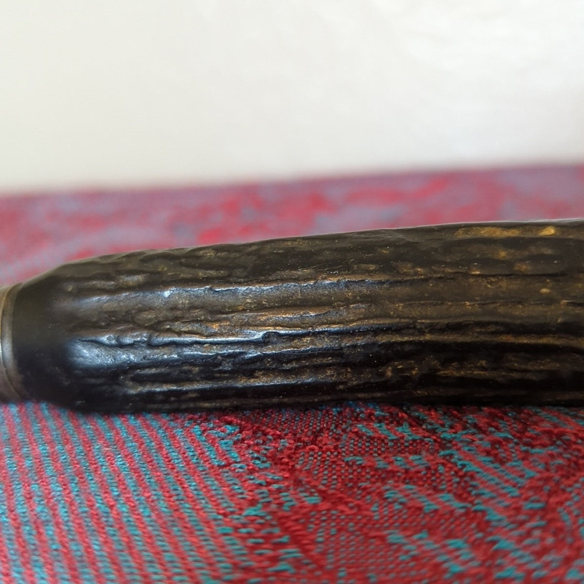 Antique Lee's 13" Stag Antler Handle W/Sterling Honing Rod