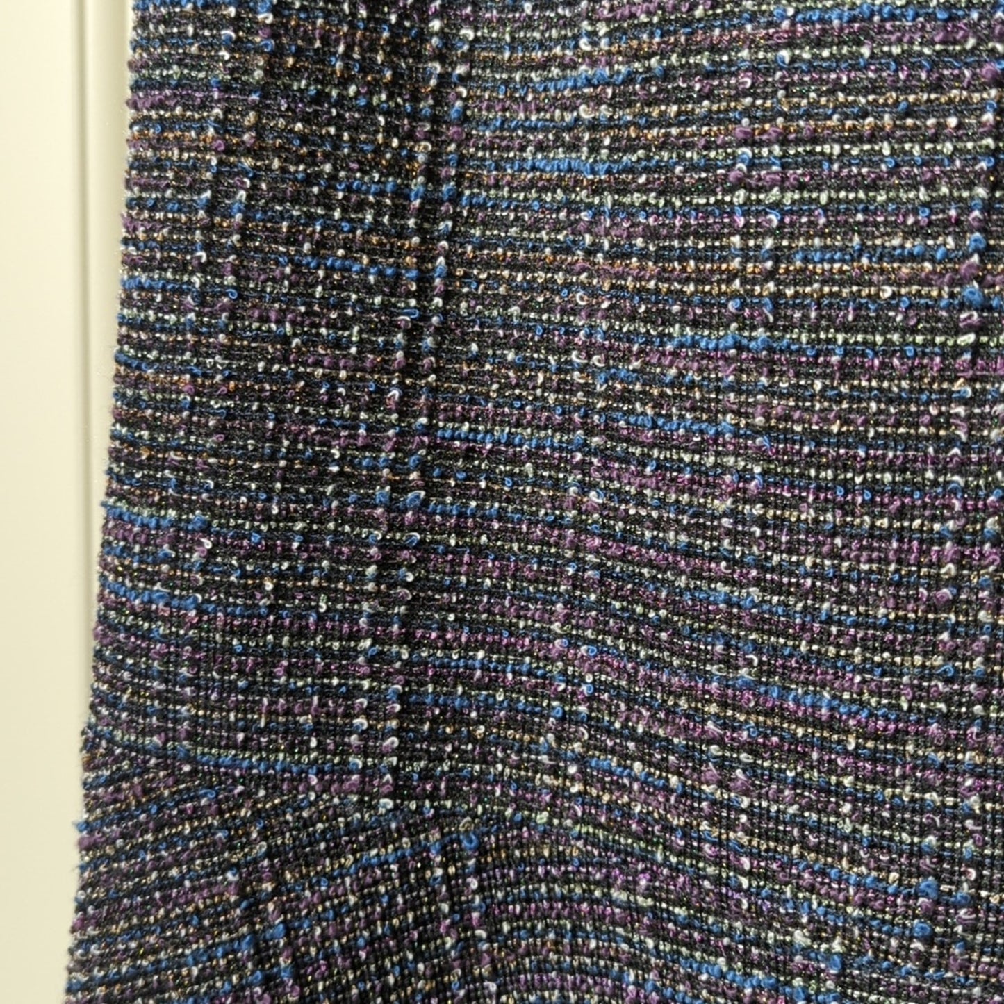 Loft Tweed Metallic & Color Flecked Jumper w/ Fringe Detail & Flare Skirt Sz M