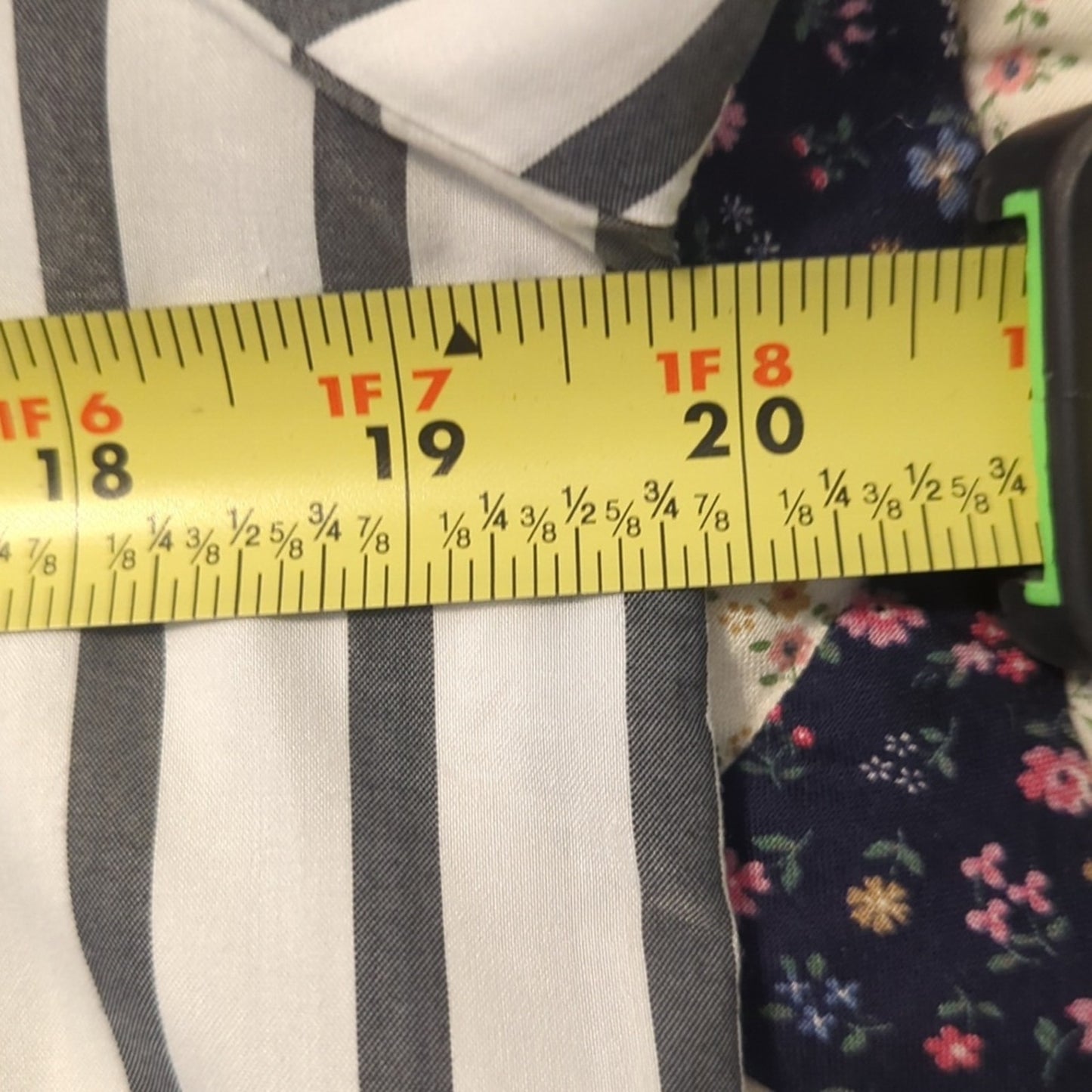 Cloth & Stone Gray Striped Button Up Back Long Sleeve Front Pocket Blouse W Sz M