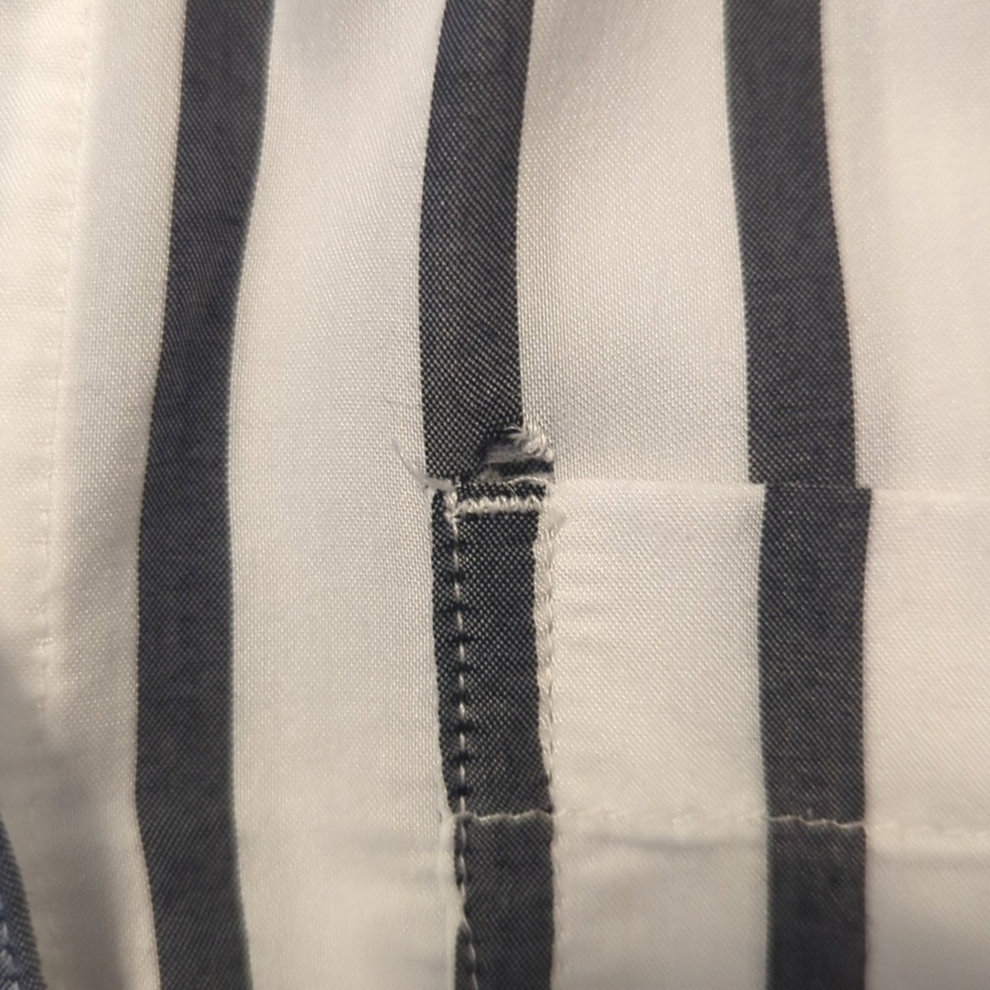 Cloth & Stone Gray Striped Button Up Back Long Sleeve Front Pocket Blouse W Sz M