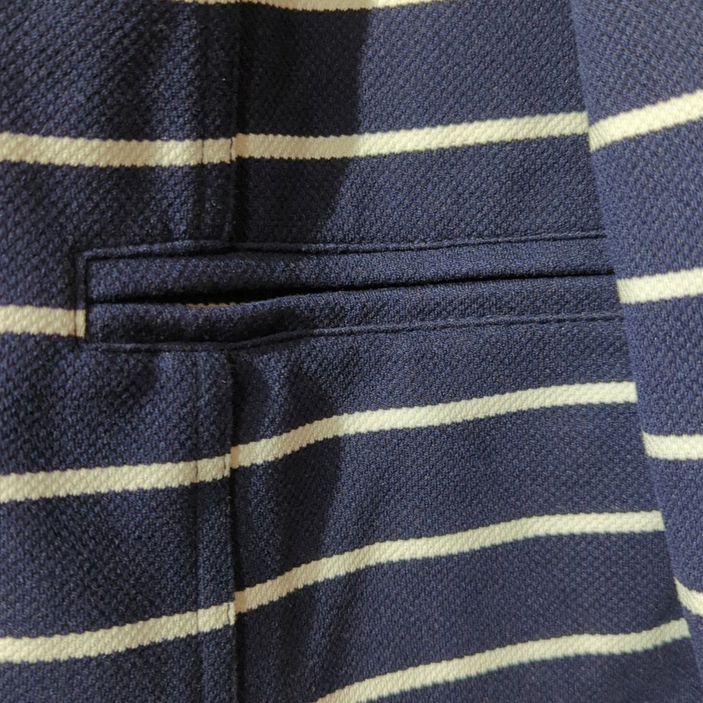 Roz & Ali NWT Navy Stripe Moto Fully Lined Stretch Jacket Women's Size 1X