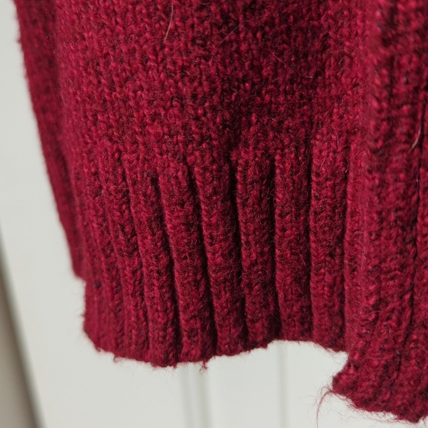 J. Jill Red Shawl Collar Open Front Cardigan Cotton Blend Sweater Women's Size S