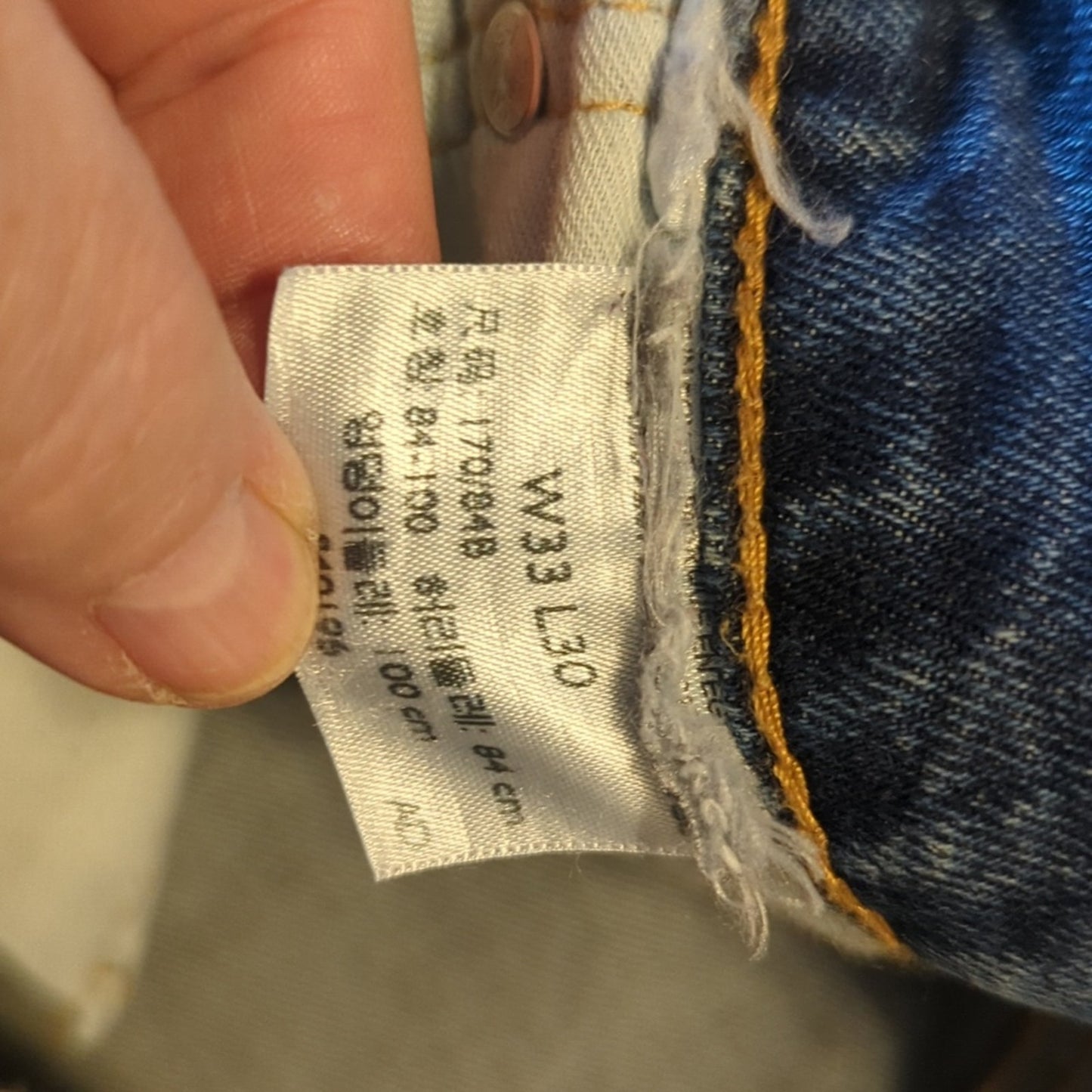 Levi's 505 Regular Straight Fit Medium Stonewash No Stretch Jean Sz 33x30