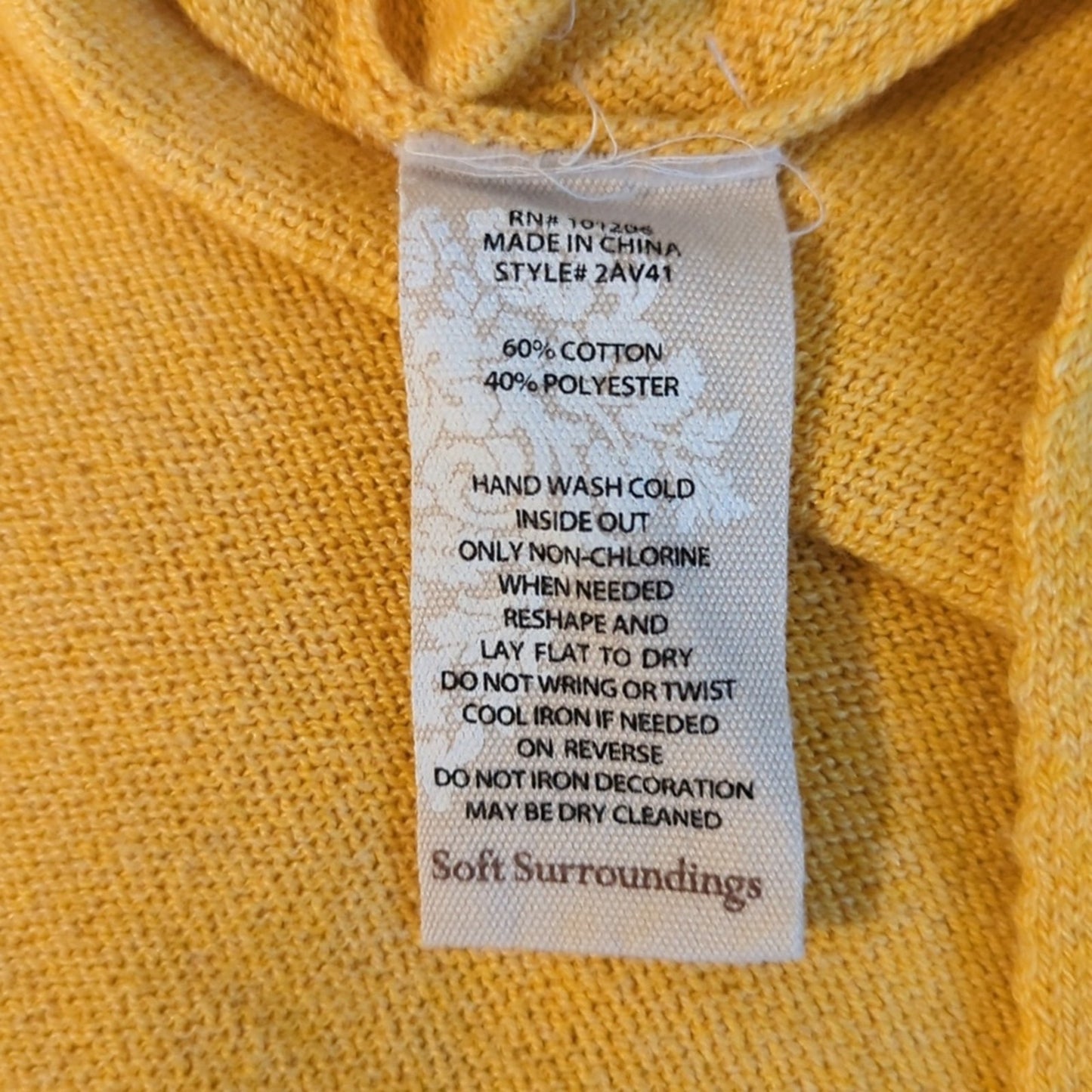 Soft Surrounding Yellow V-Neck Embellished Star Oversized Sweater Women's Sz S
