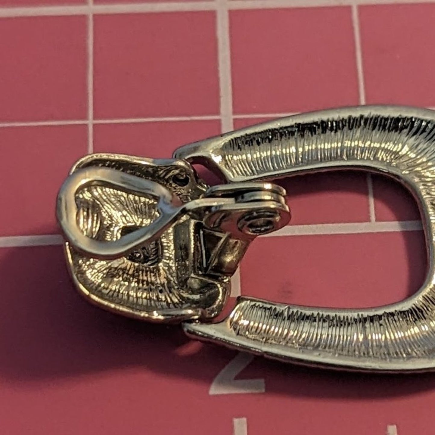 Vintage Signed Monet Silver Tone Clip On Doorknocker Earrings