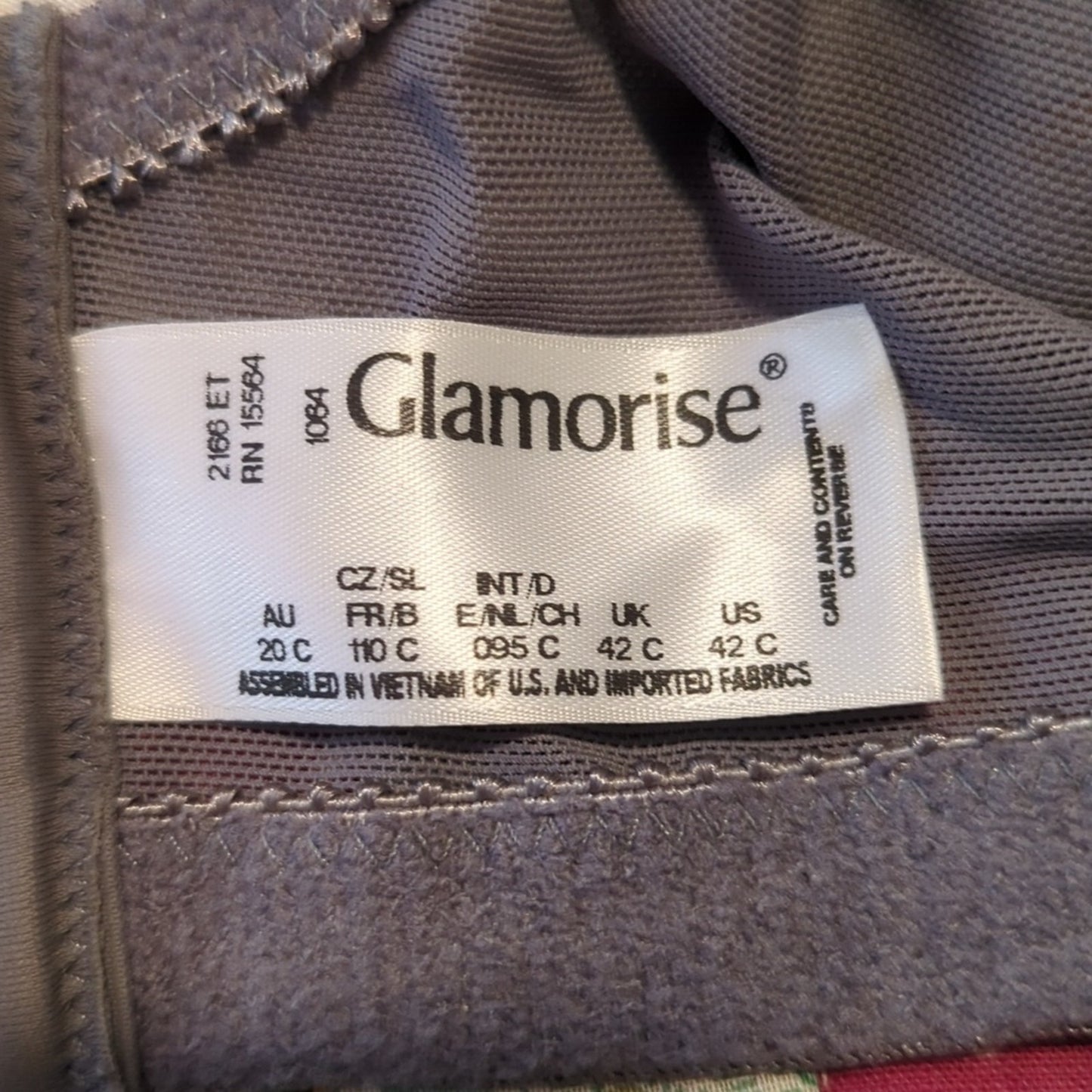 Glamorise Gray Lace No Pad No Wire Bra Women's Sz 42C