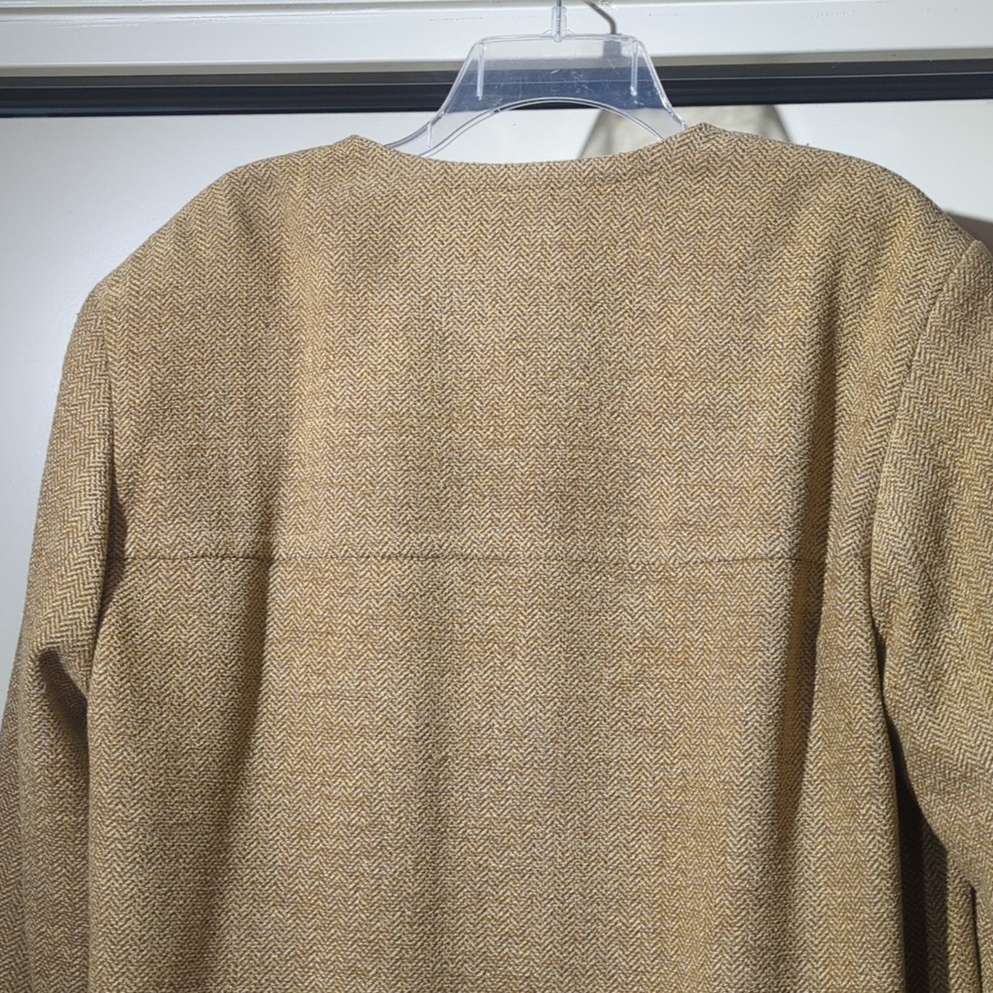 Madeleine Made in Germany Lightweight Herringbone 29" Long Jacket Women's Sz 14