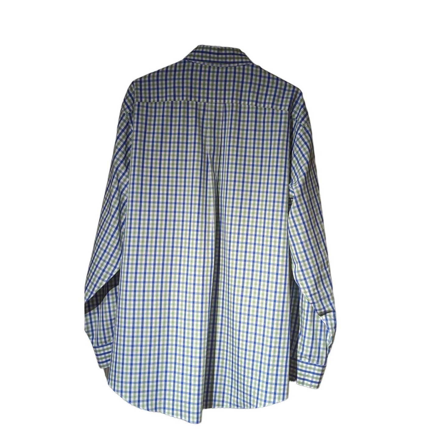 Brooks Brothers Men's Navy/Green Gingham Check Button Down Size L