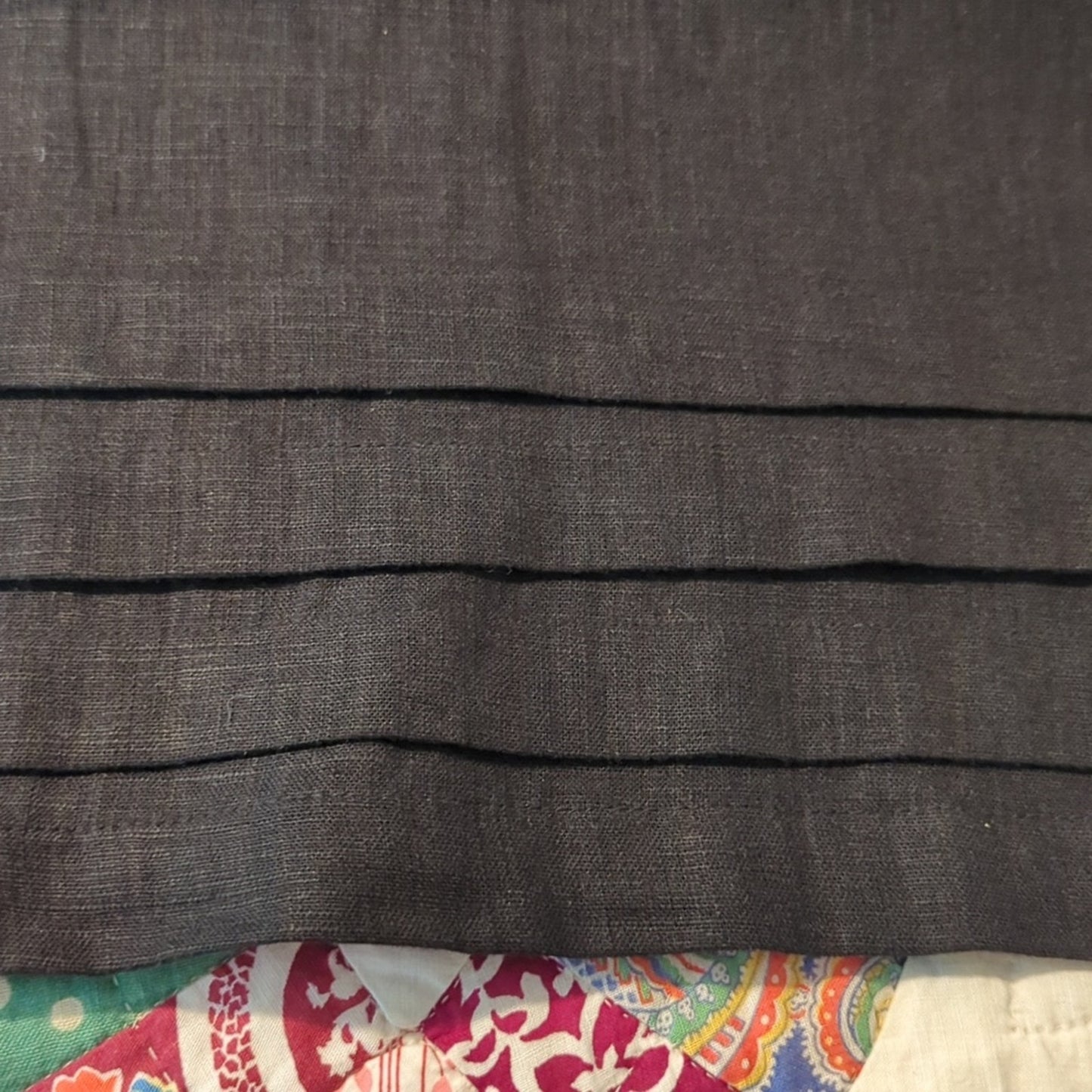 Original Nicole Miller Linen/Viscose Black Classic V-Neck Sheath Dress Size S