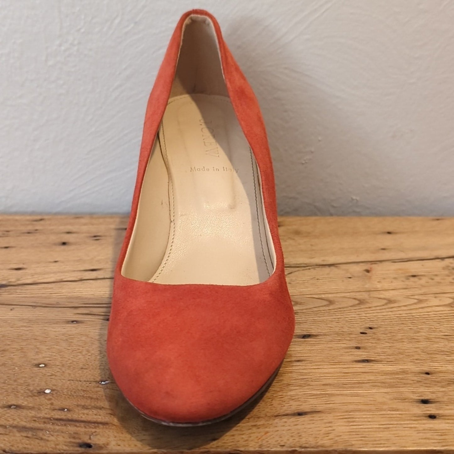 J. Crew Made in Italy Martina Red Suede Wedges Women's Size 9