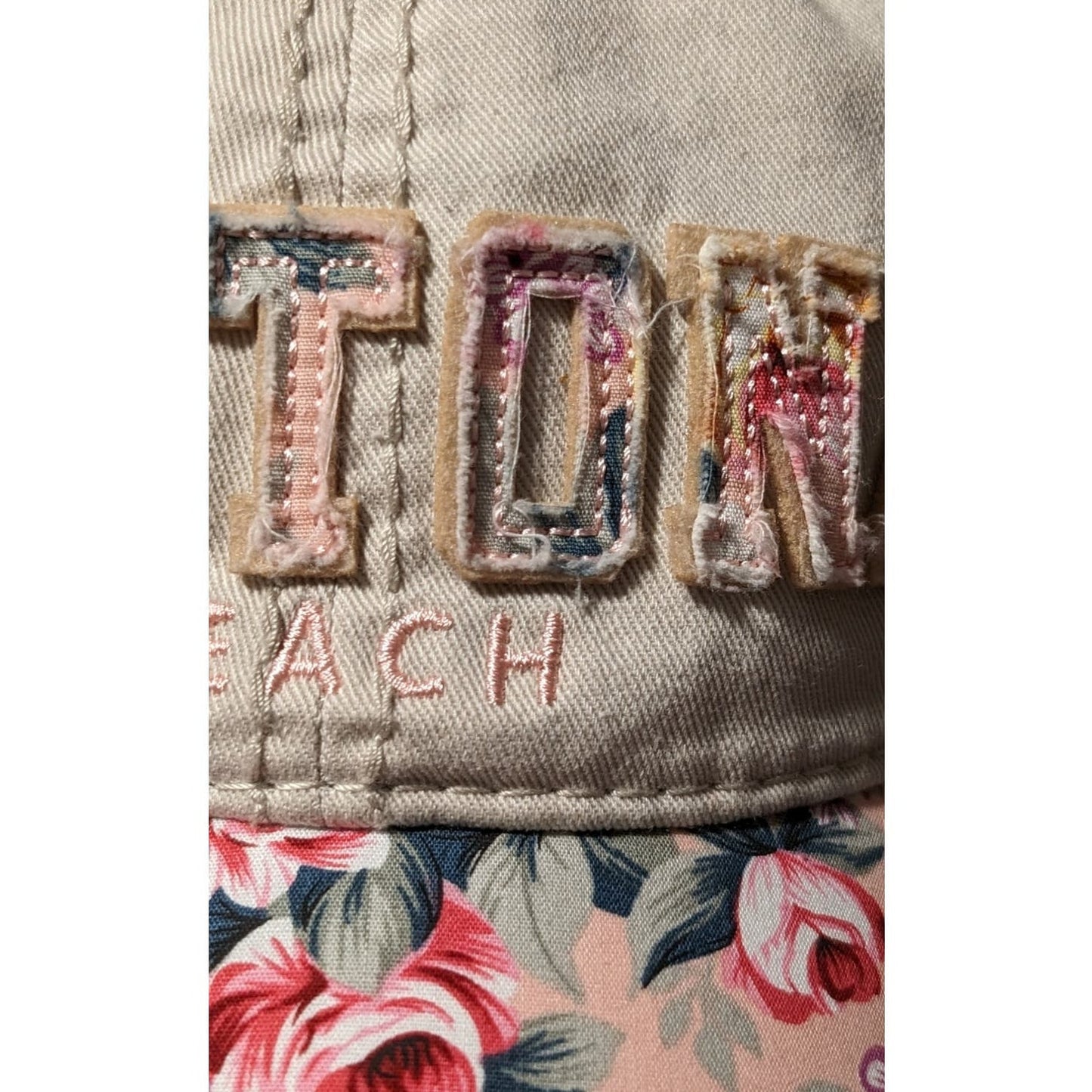 Distressed Floral Patch Adjustable Cap