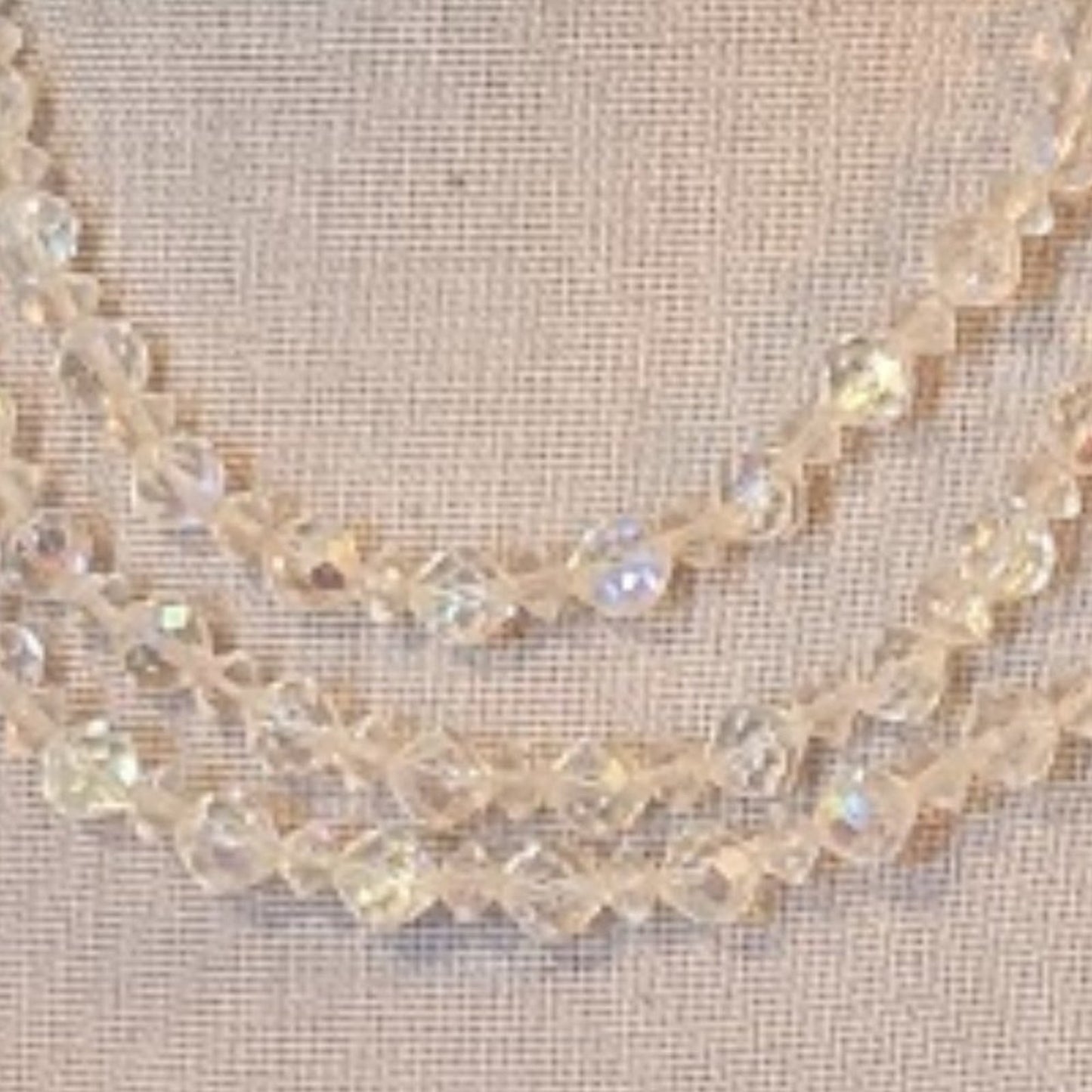 Rare! Vintage Crystal Wedding Choker Circa 1950s Faceted AB Crystals Hook Clasp