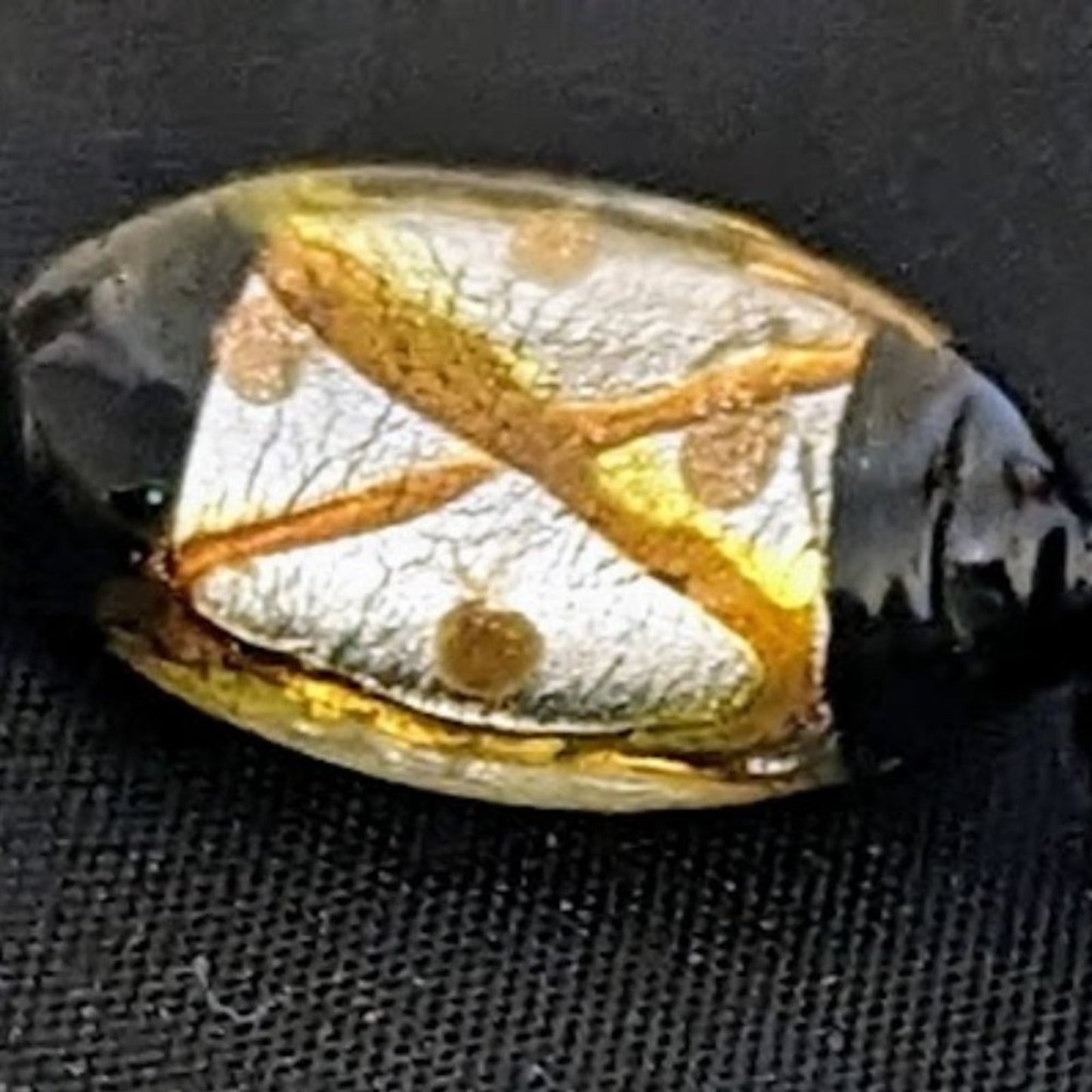 Black & Gold Glass Bead Toggle Bracelet