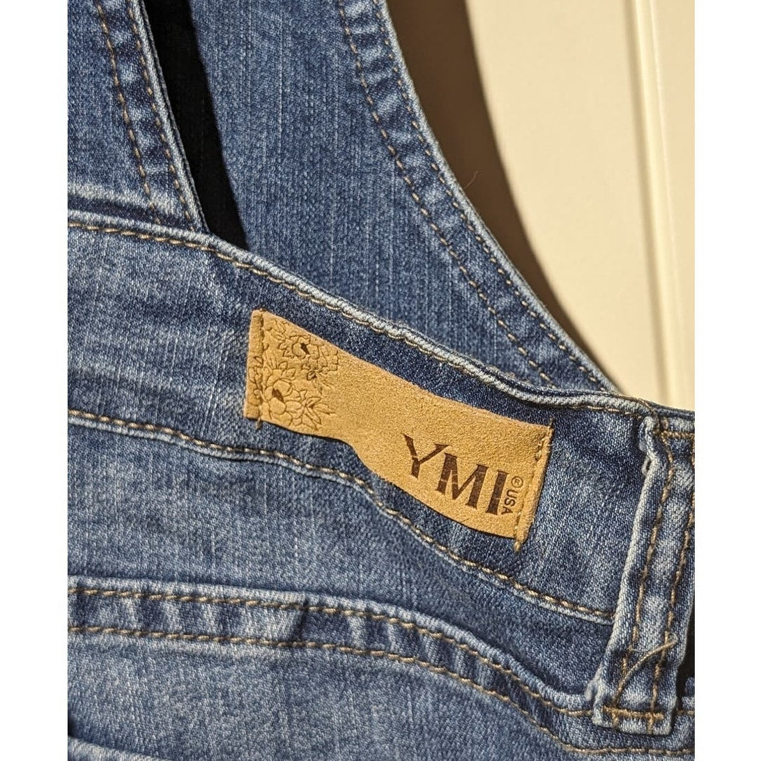 YMI Los Angeles USA Made Bib Overalls Blue Stretch Juniors Size 5