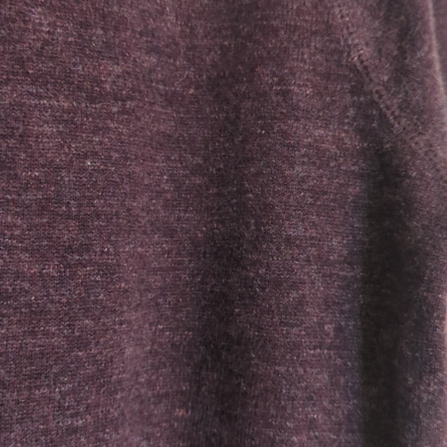 H & M Burgundy Heather V-Stitch Crewneck 100% Cotton Sweater Men's Size S