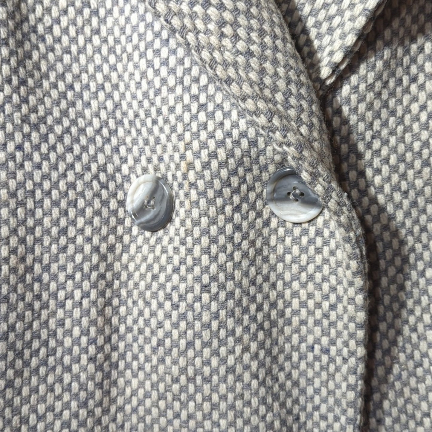 Spencer Douglas Vintage 80s Gray/Cream Tweed Wool Blend Car Coat Womens Sz 12