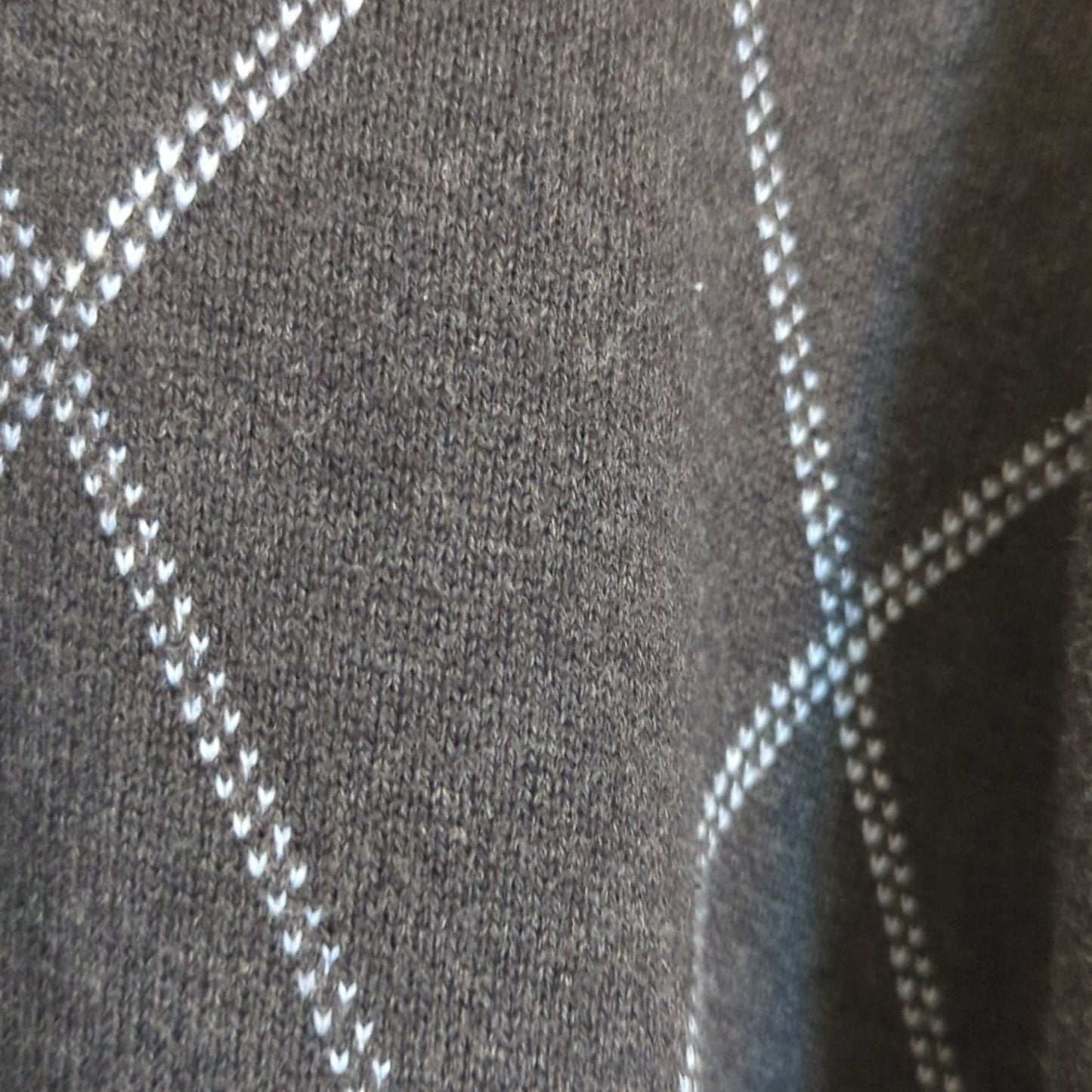 Izod Charcoal Gray Pale Blue X Design 100% Cotton Crewneck Sweater Men's Size L