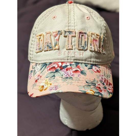 Distressed Floral Patch Adjustable Cap