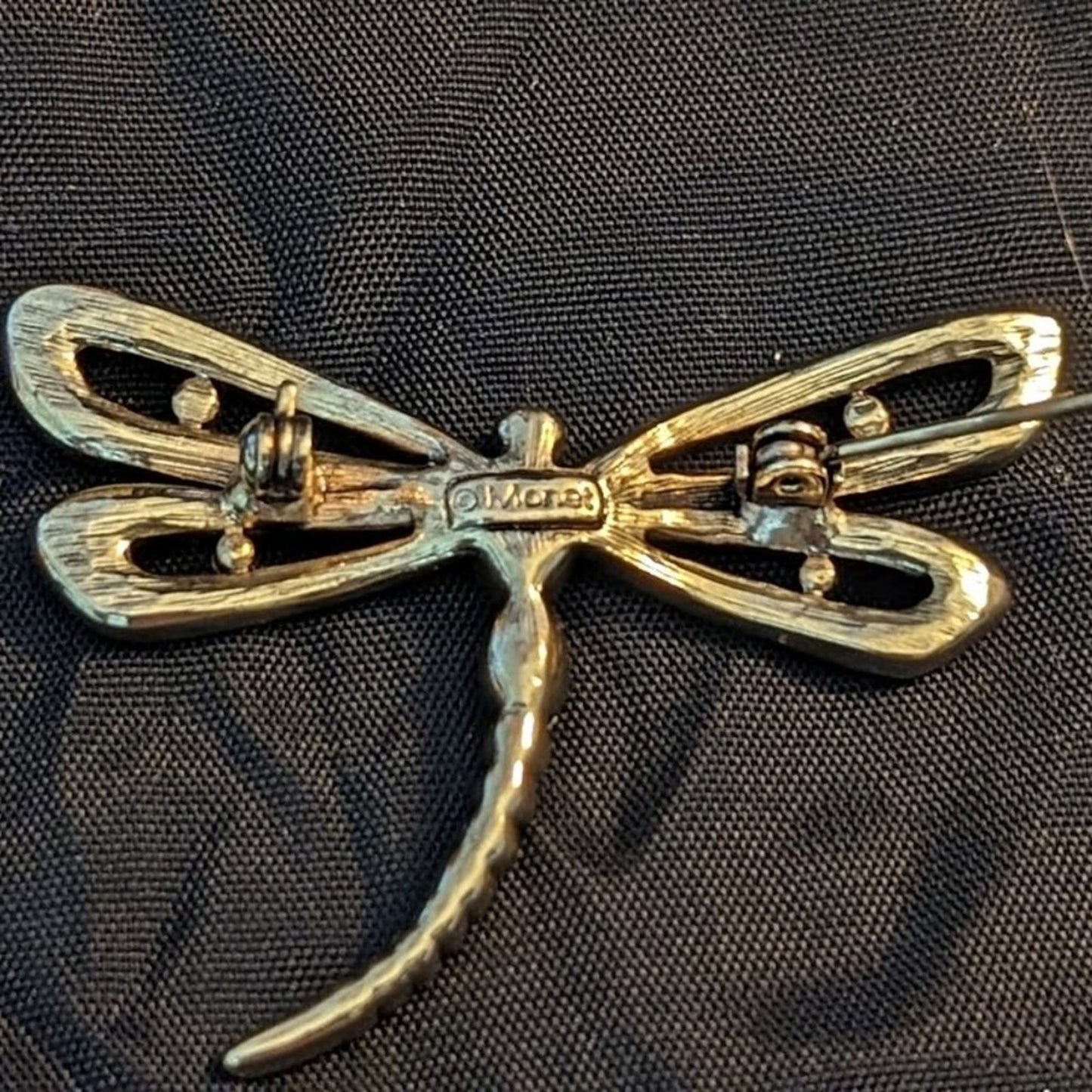 Vintage Monet Dragonfly Crystal Brooch New in Box