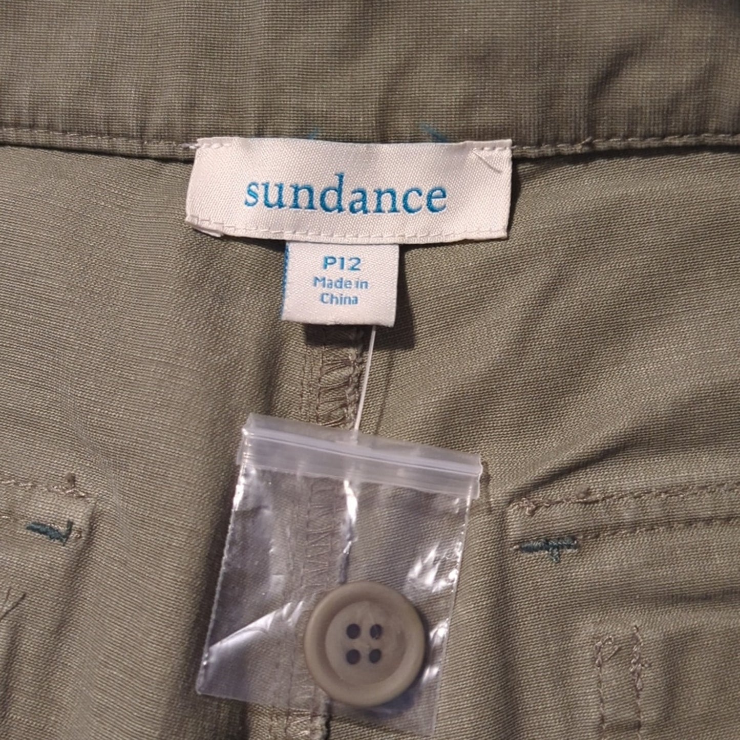 Sundance Scalloped Loden Green High Rise Cropped Jeans Women's Size 12P NWOT
