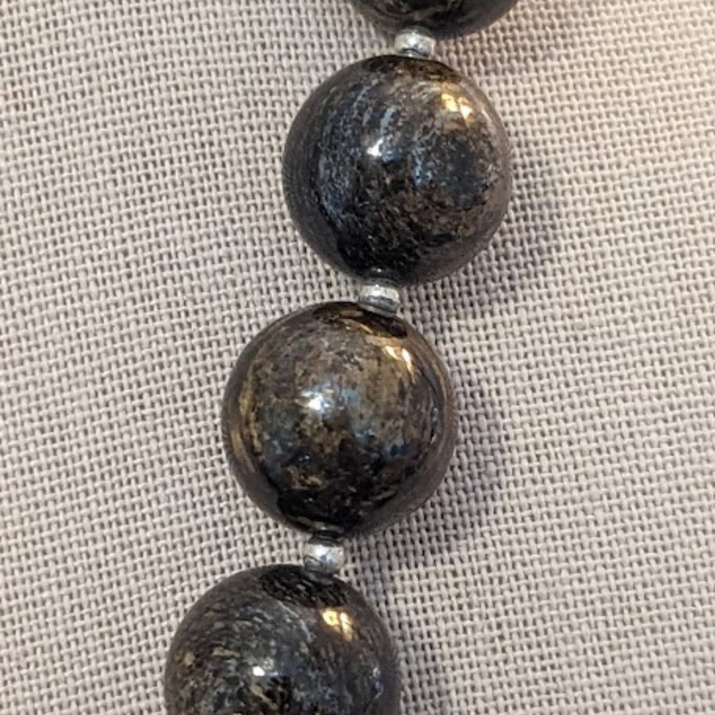 SILPADA Retired Bronzite and Sterling Silver Bead Necklace