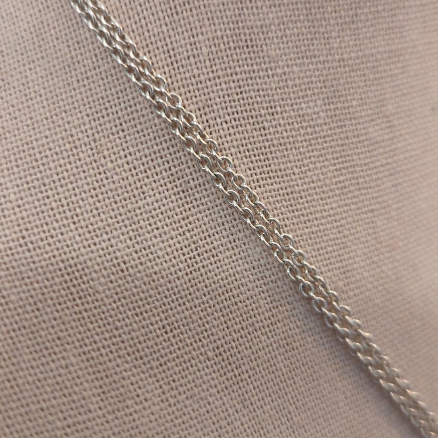 Double Strand 925 Sterling Silver Chain with Black Glass Beads