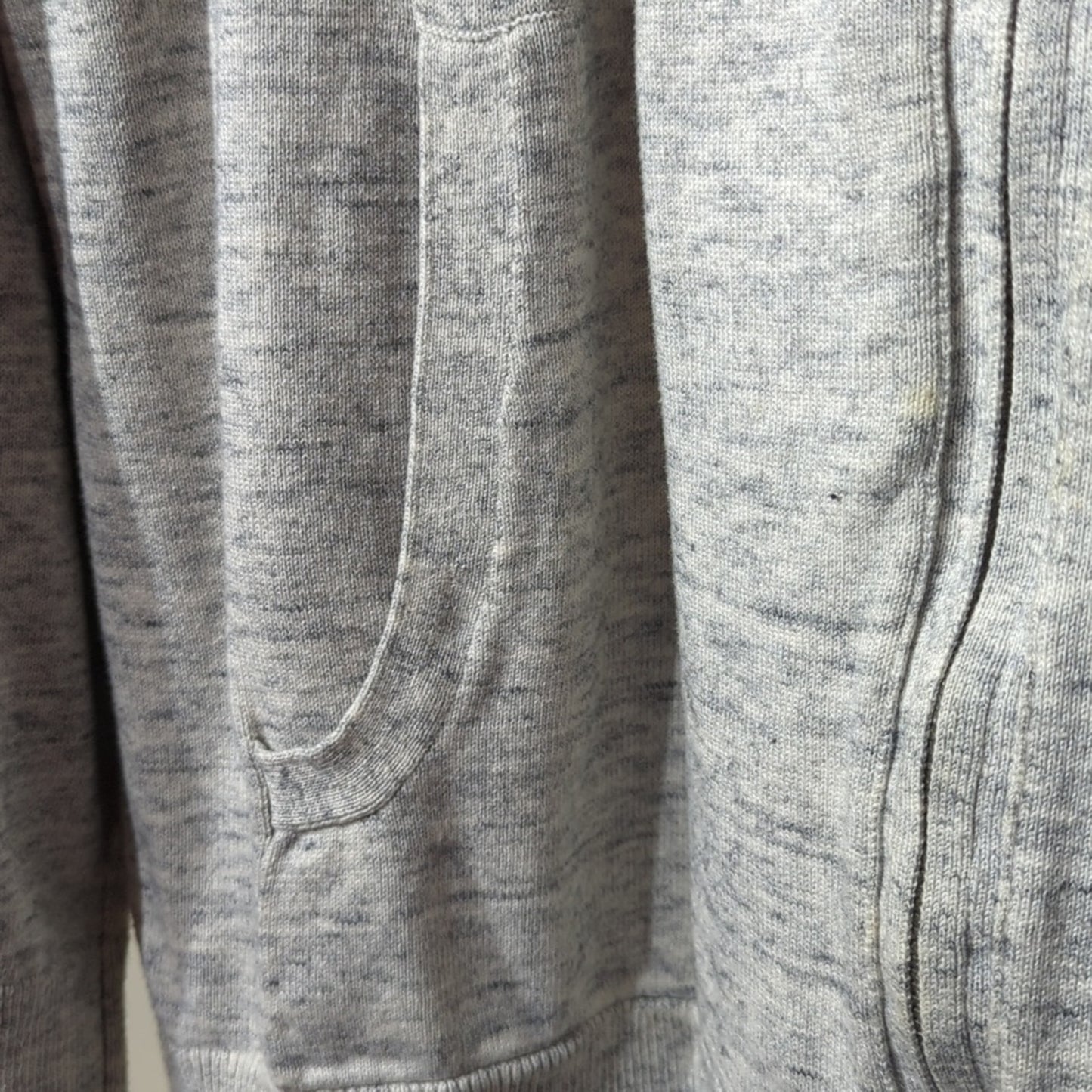 Banana Republic Men's XL Gray Mottled 100% Cotton Full Zip Ribbed T-Neck Sweater