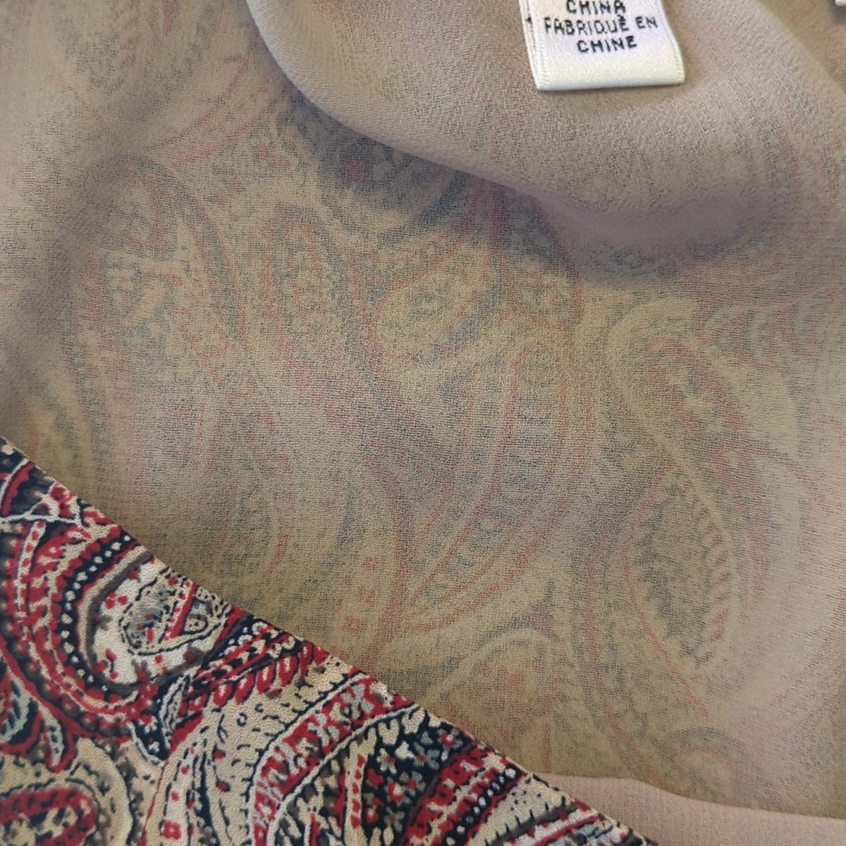Talbot's Pure Silk Women's Size 10 Fully Lined Brown/Red Paisley Print Skirt