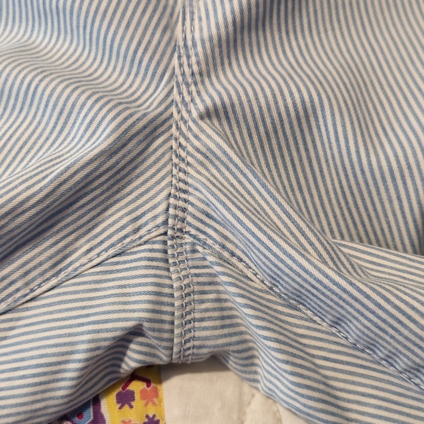 Ann Taylor The Skinny Ankle Modern Fit Lt. Blue Striped Stretch Jean Size 14