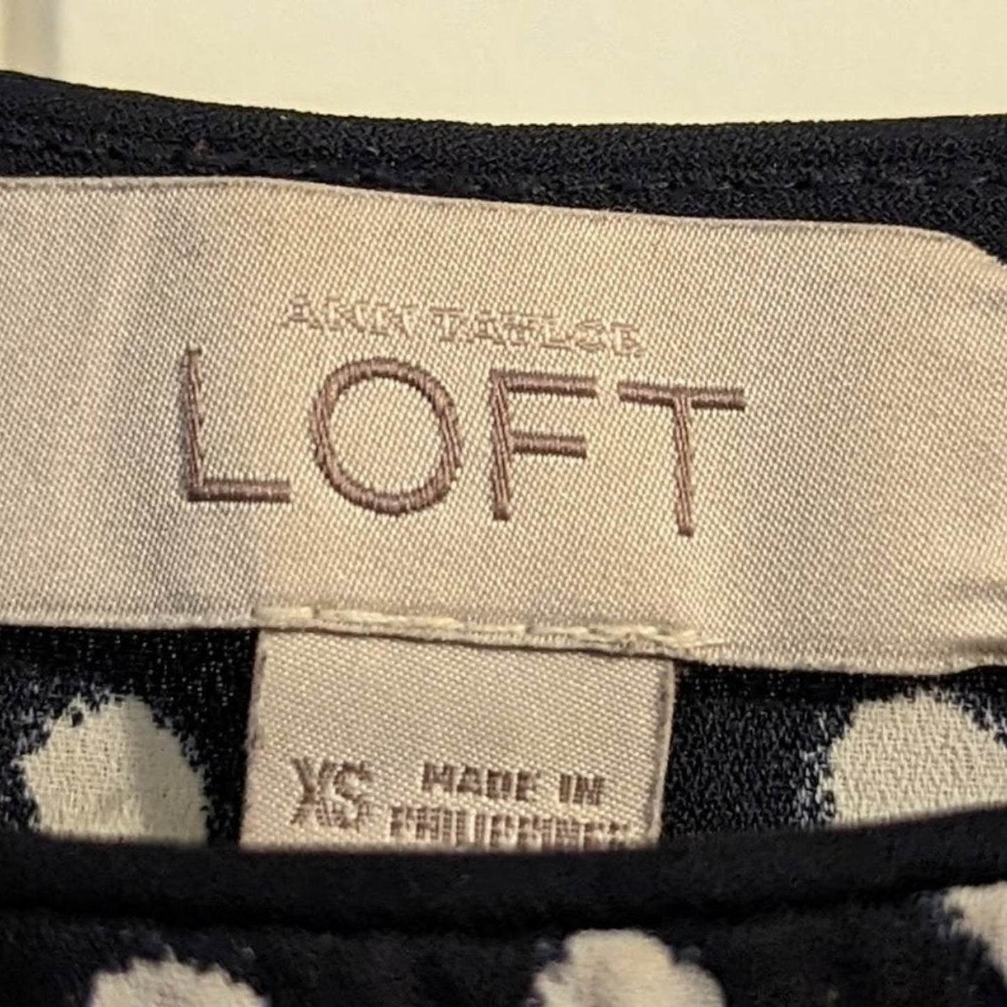 Loft Size XS Black and White Dot Shirt