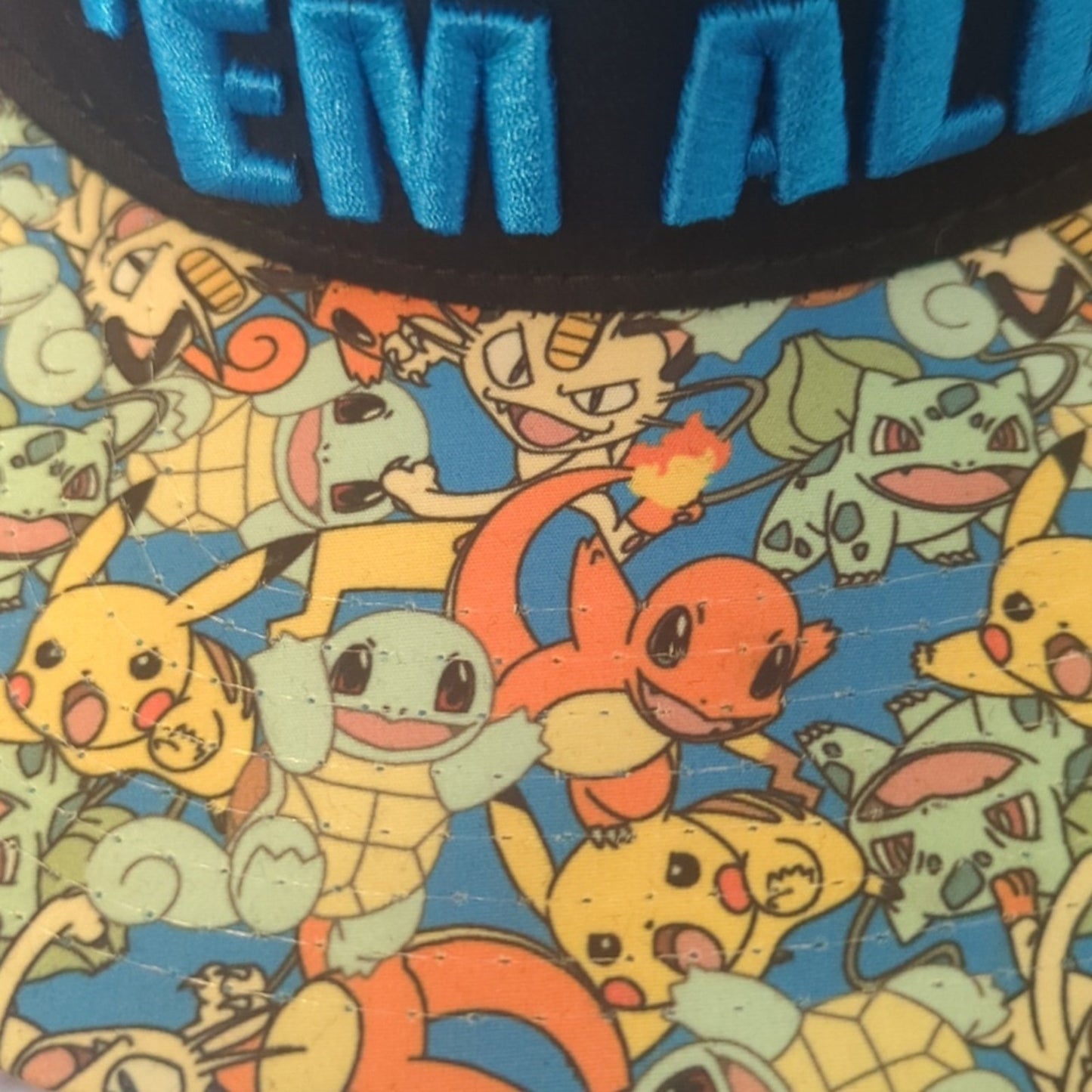 Pokemon Gotta Catch Em All Ball Cap Black and Aqua One Size Fits Most