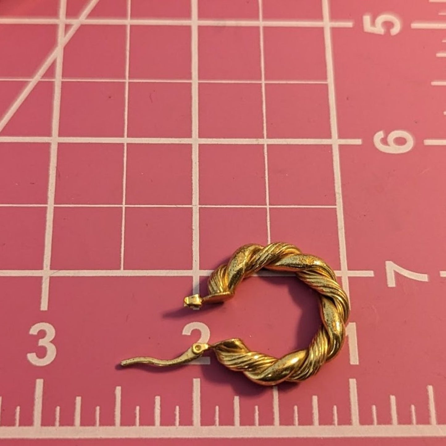 Gold Electroplated 1" Twist Hoop Earring