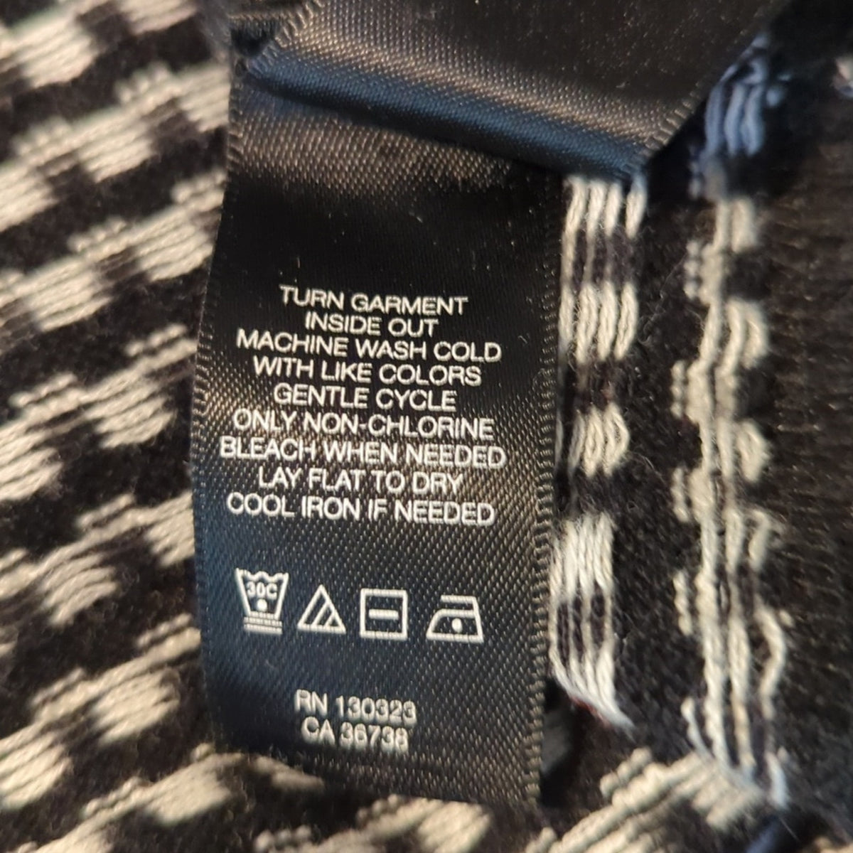 Kenneth Cole New York 100% Cotton Black Check Crew Neck Sweater Size XL