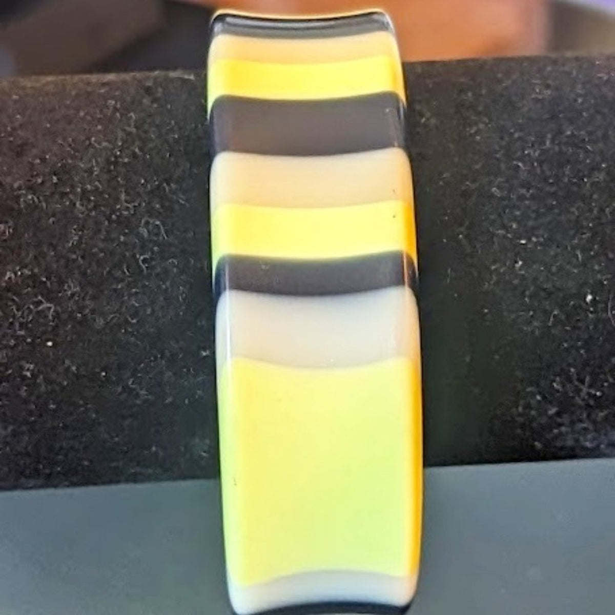 Vintage Laminated Lucite Retro Striped Bangle Bracelet