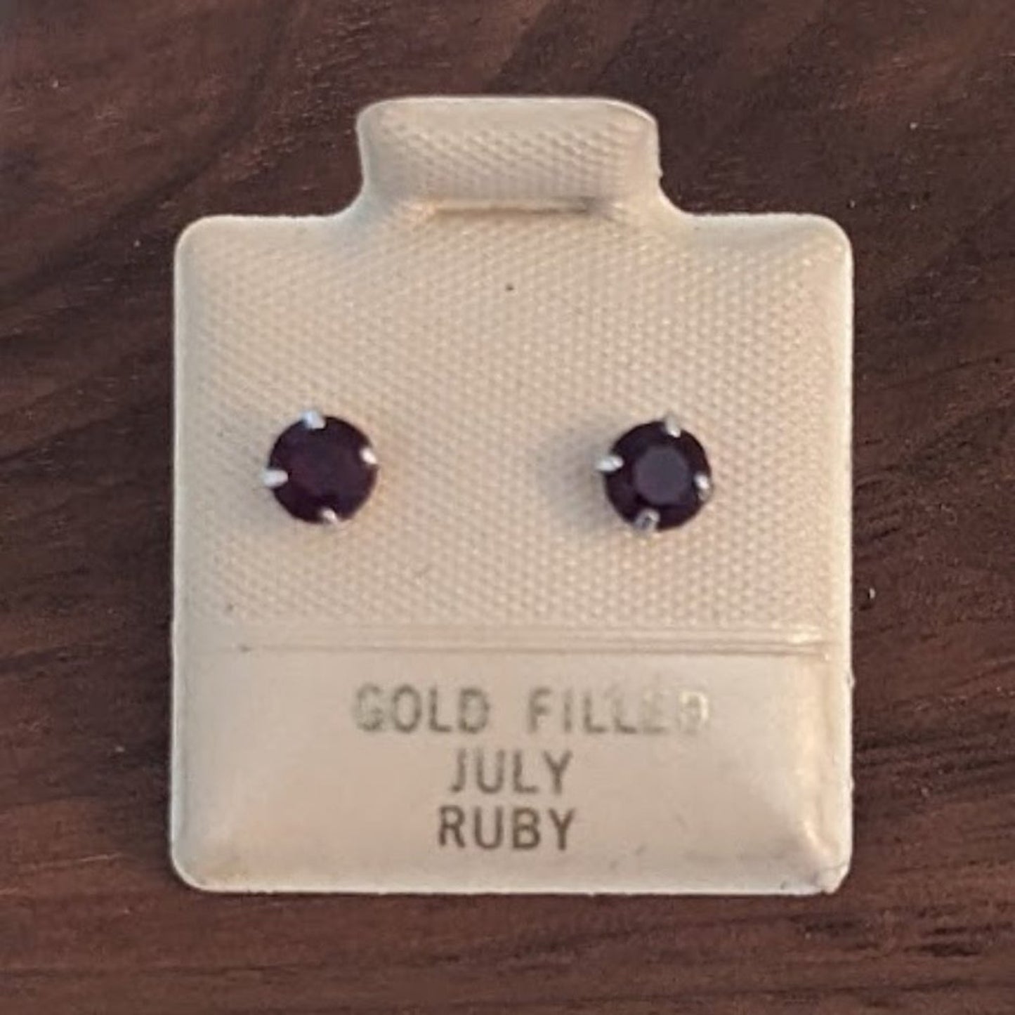 Red Crystal Gold Filled Post Earrings