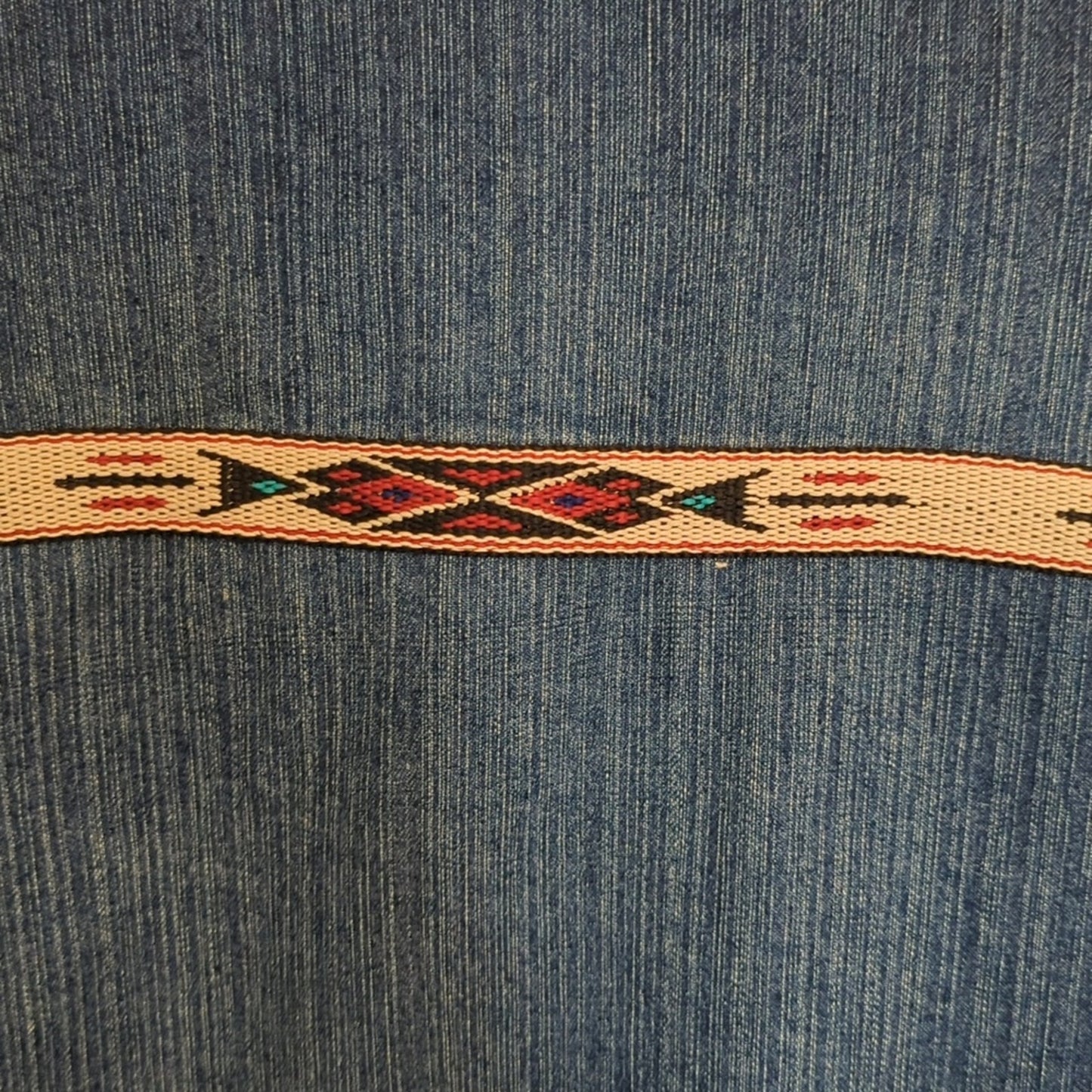 Cruel Girl Jean Jacket/Shacket With Navajo Embroidered Native American Figures