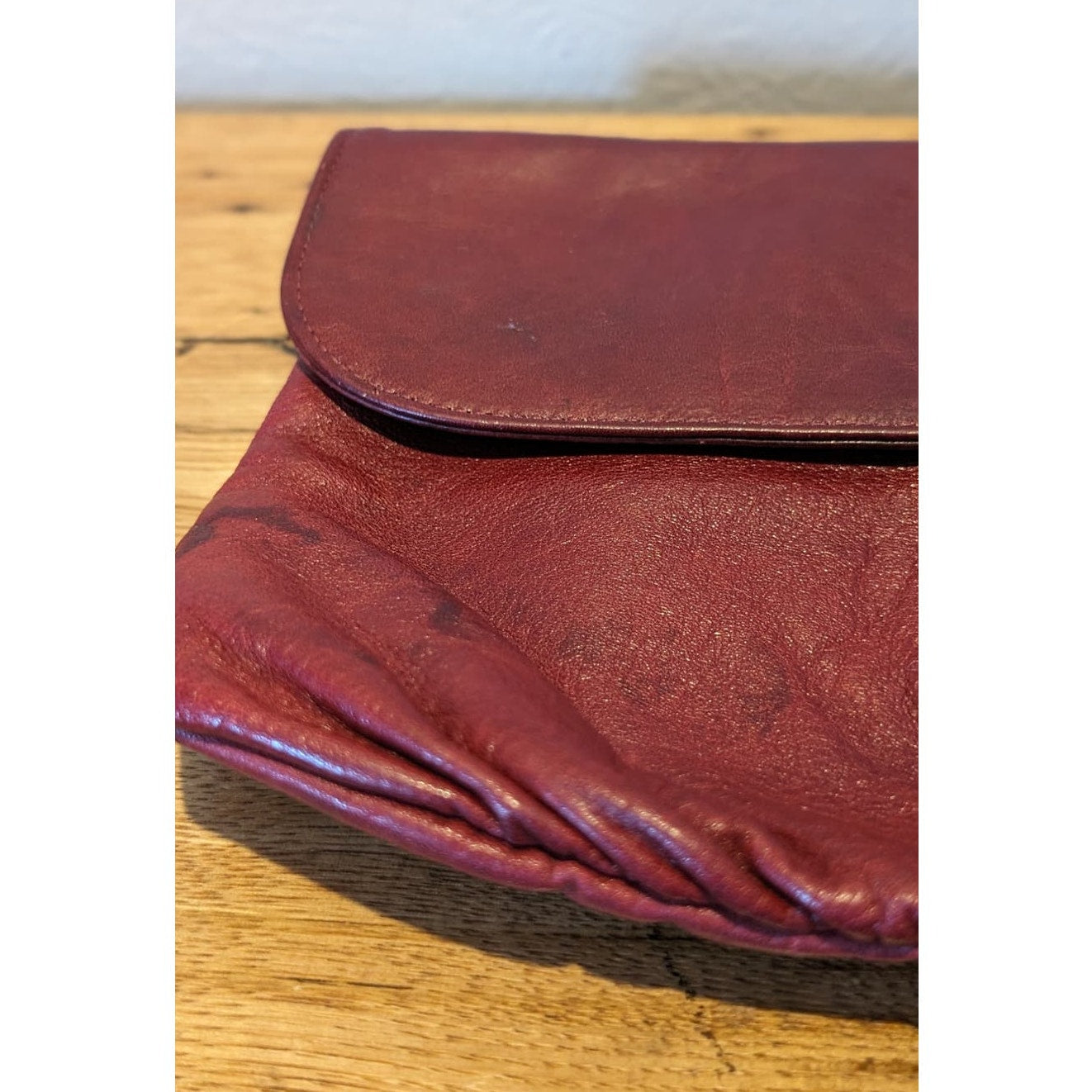 Vintage Letisse Red Leather Clutch Handbag