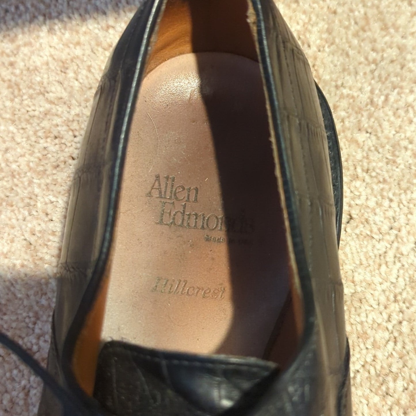 Allen Edmonds Hillcrest Black Full Alligator Goodyear Welt Custom Men's 12EEE