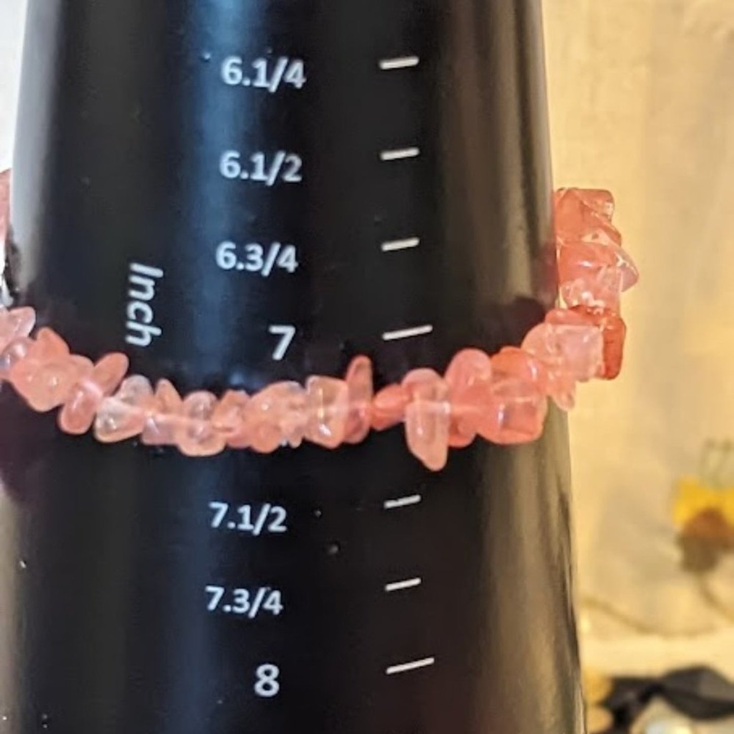 Two Pink Chip Bracelets with Star Charms