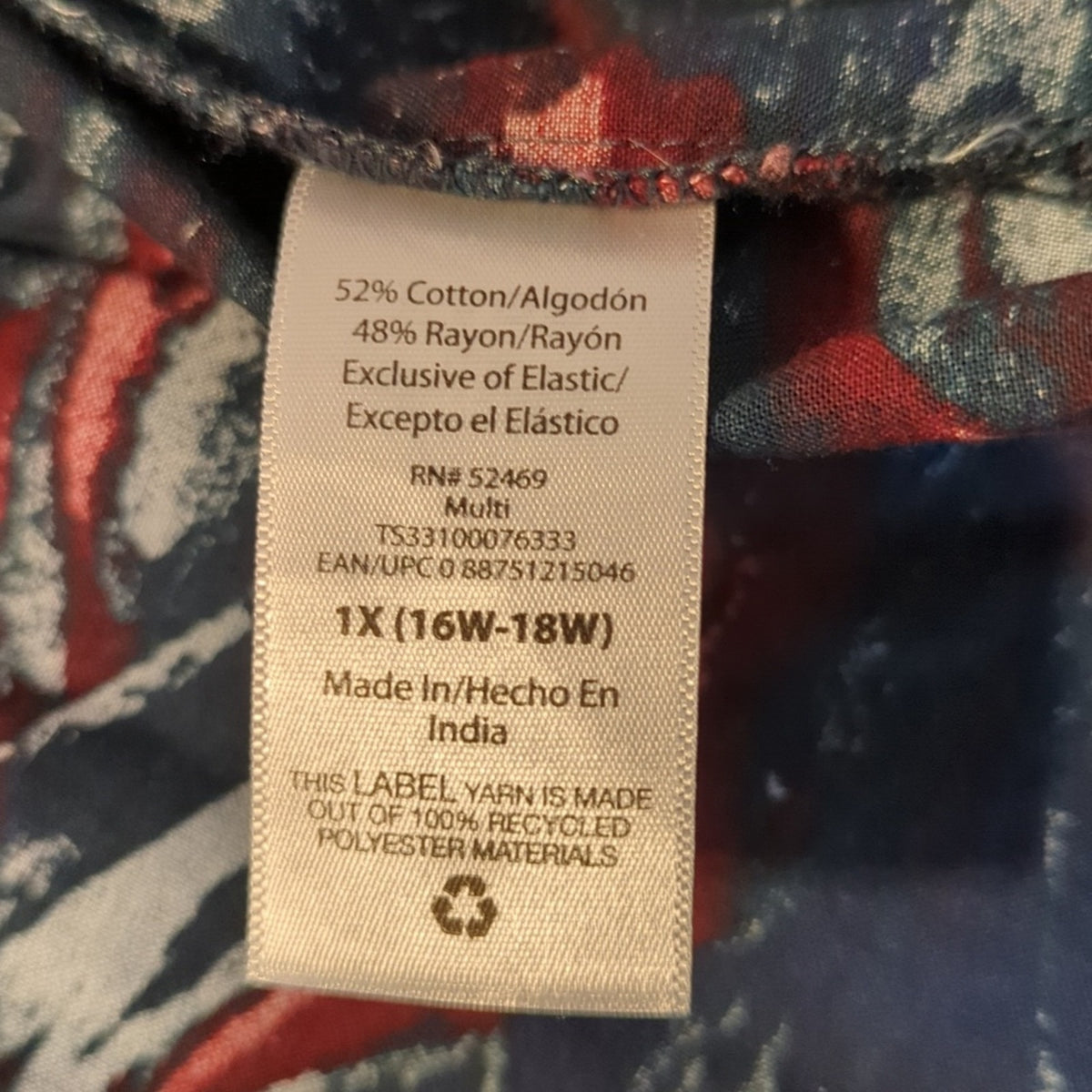 Terra & Sky Womens Plus Size 1X Smock Top Blouse Square neck Bell Sleeve