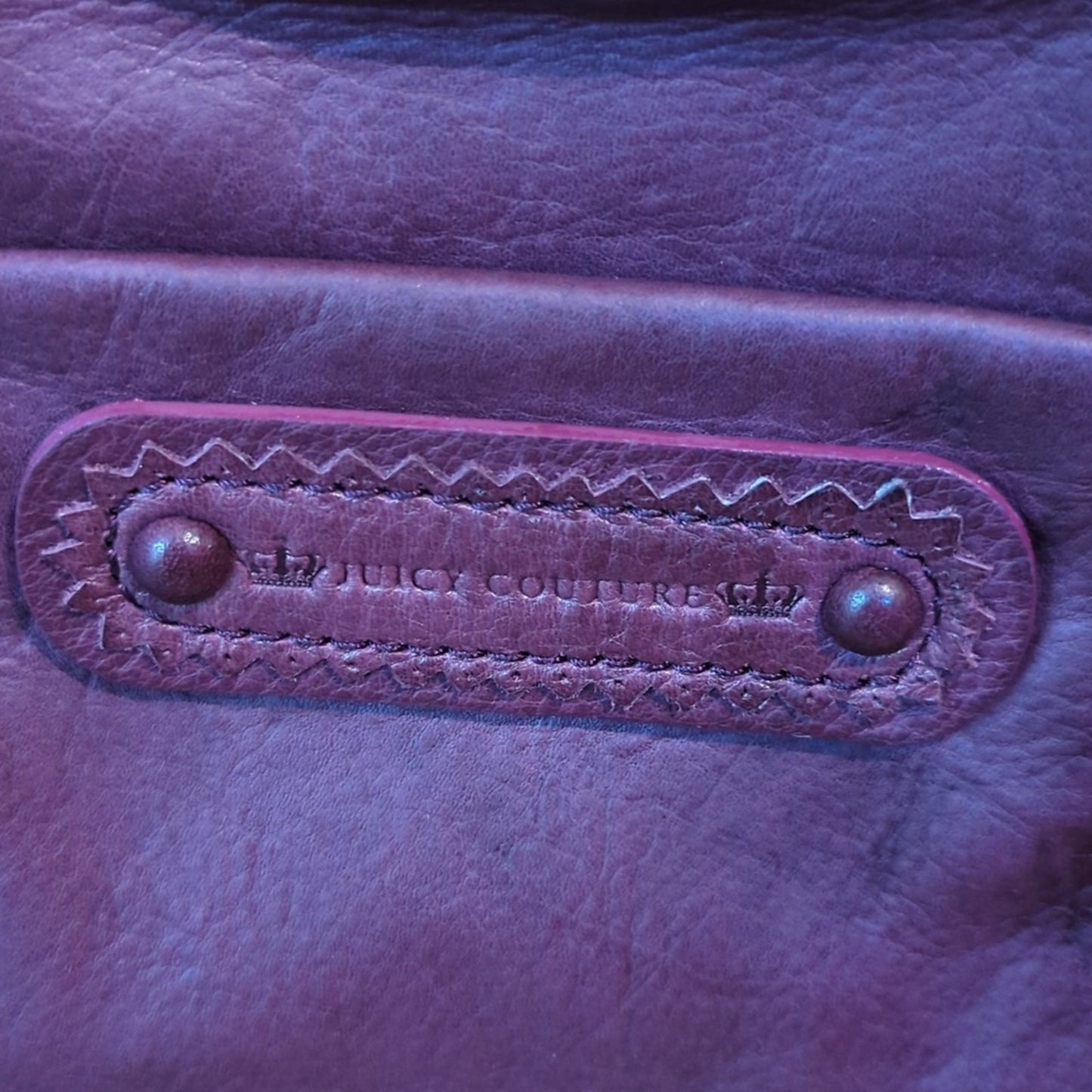 Juicy Couture Purple 100% Leather Mini Gold Chain Crossbody Bag