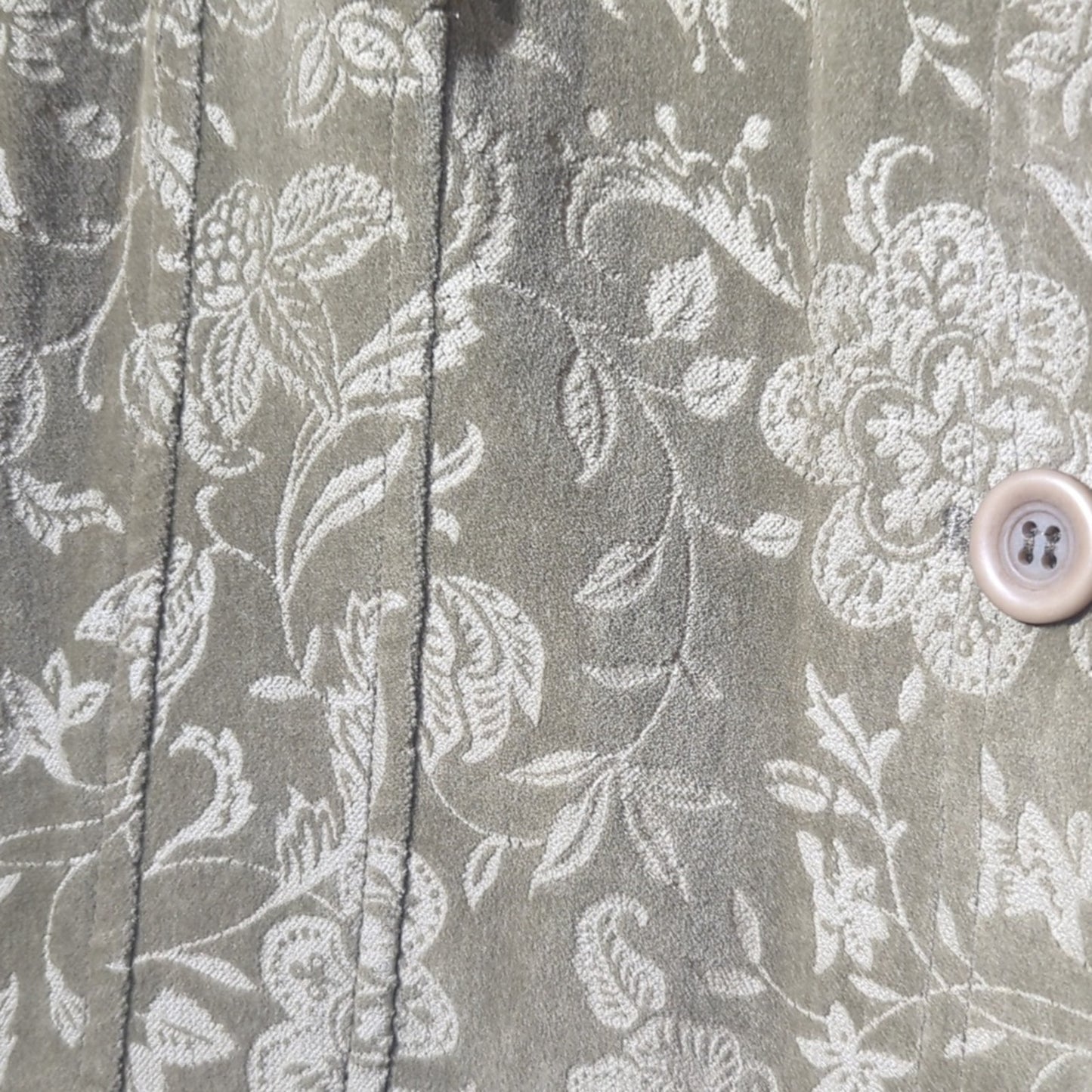 Vtg Talbots Tan Floral Embossed Velour 100% Cotton Unlined Blazer Plus Sz. 12W