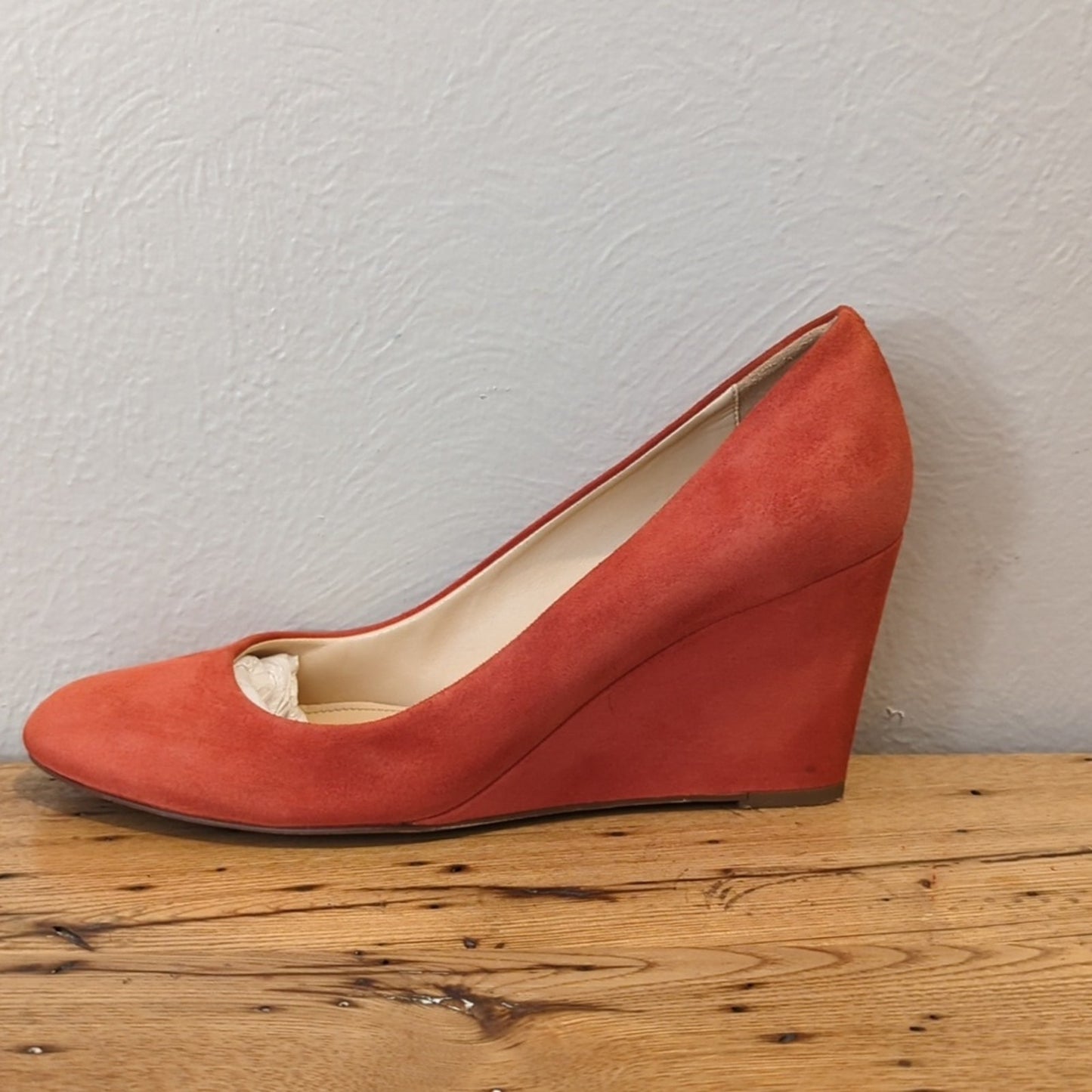 J. Crew Made in Italy Martina Red Suede Wedges Women's Size 9