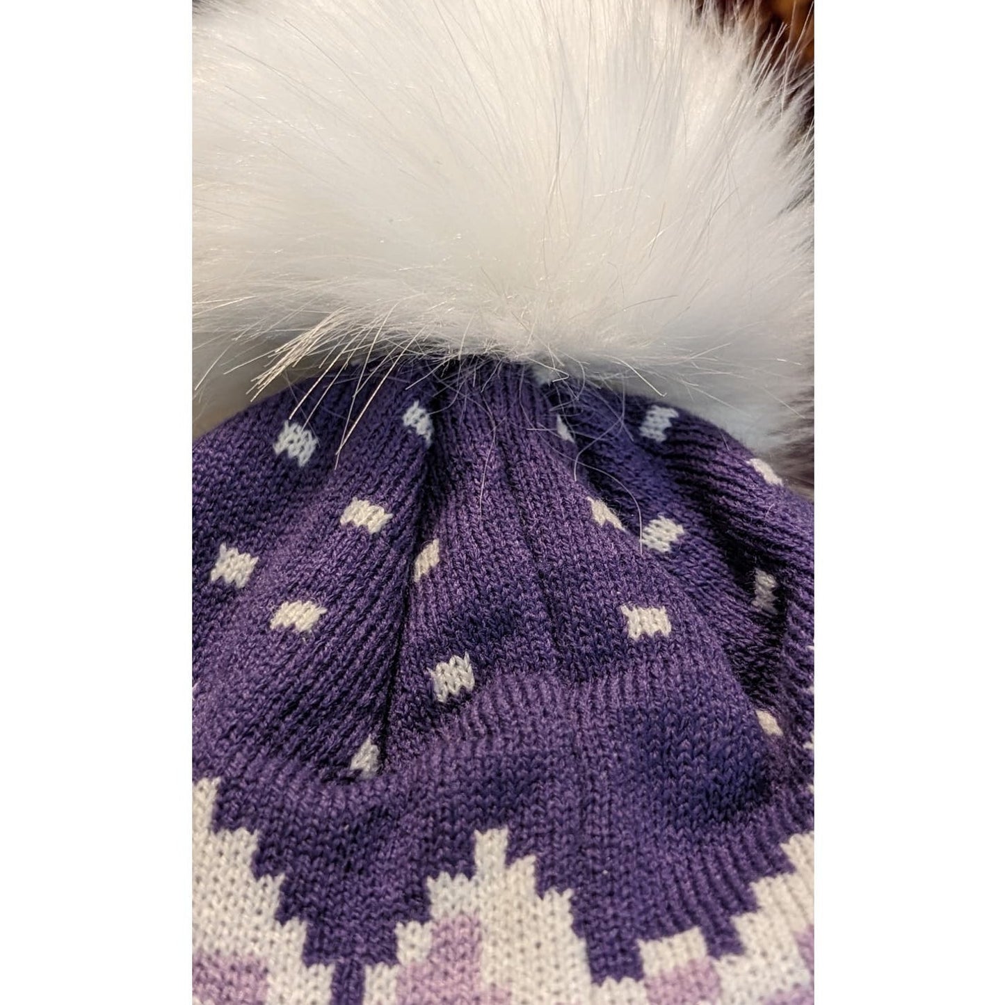 Boco Gear Sherpa Adventure Gear Lambs Wool Made in Nepal Purple Pom Pom Beanie
