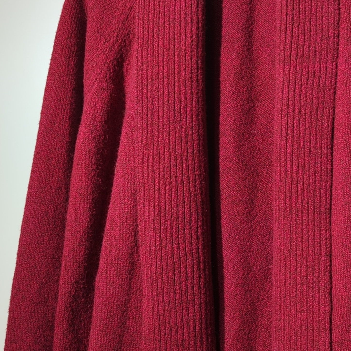 J. Jill Red Shawl Collar Open Front Cardigan Cotton Blend Sweater Women's Size S