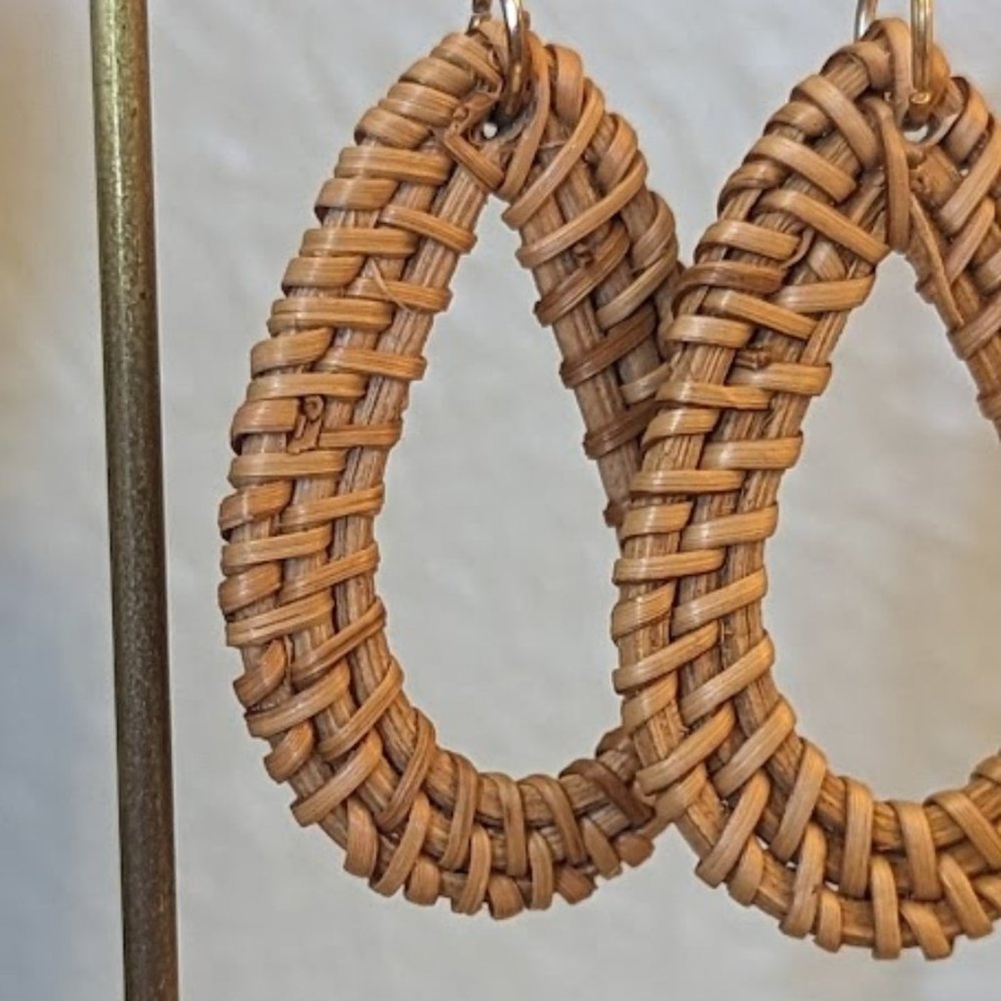 Rattan Woven Teardrop Dangle Earrings