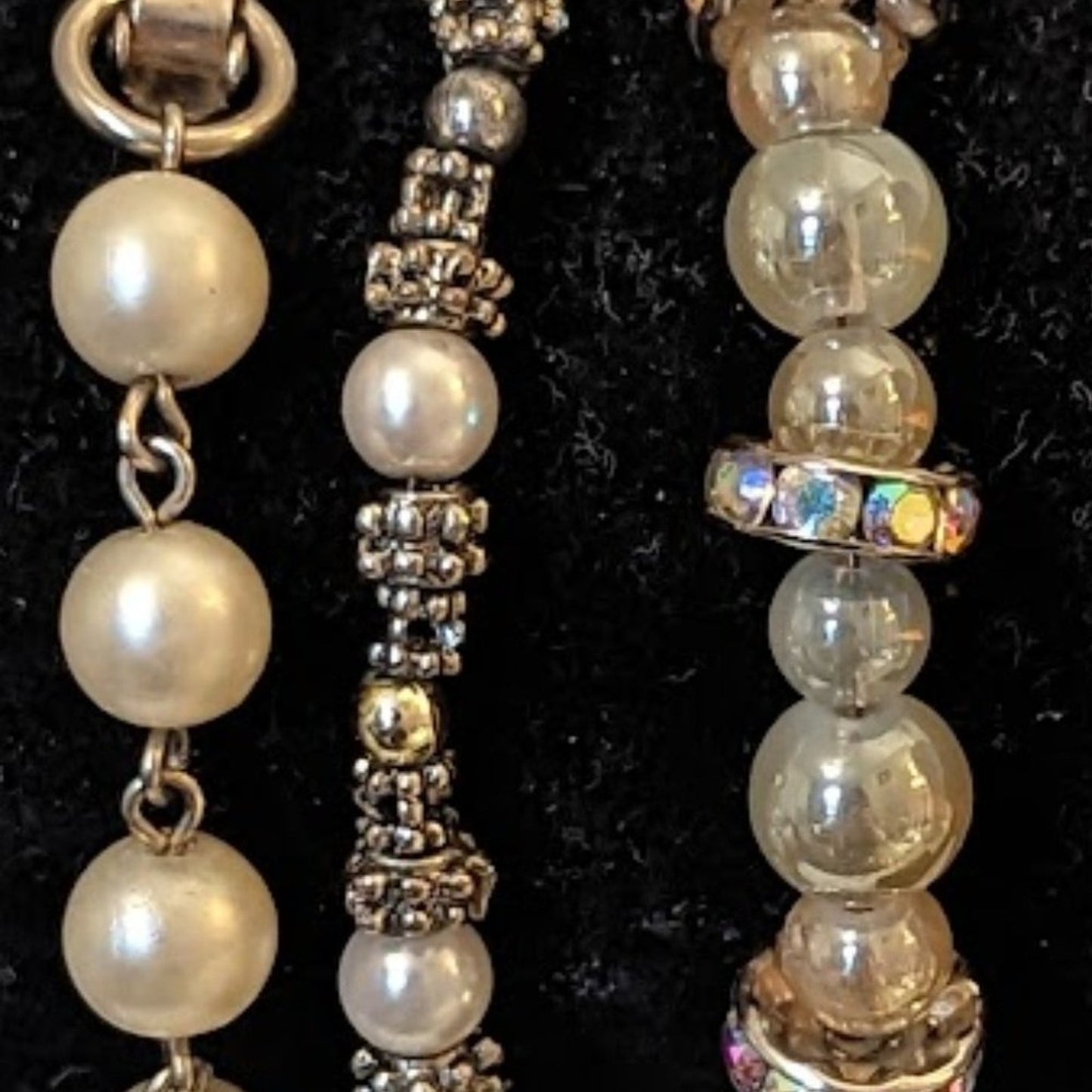 Lot of Three Pearl Type Bracelets To Wear Together or Separately